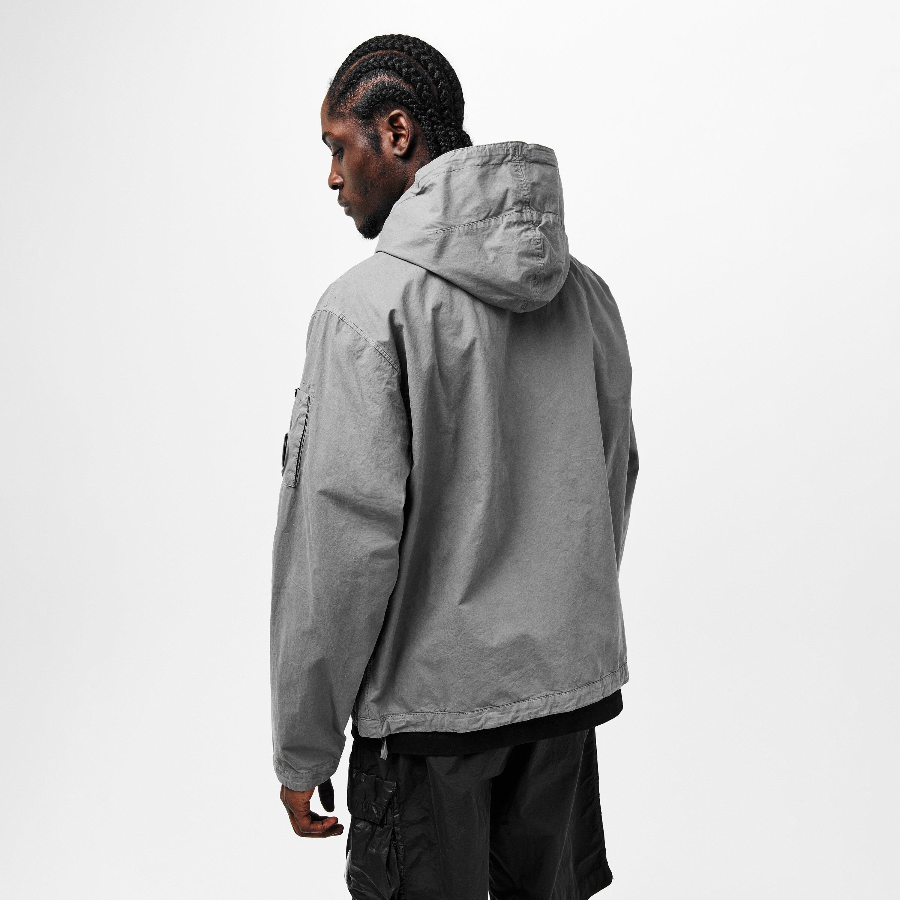 Shadow Grey 935 - CP Company - Men's  Garment Dyed Cotton Hooded Full Zip Long Sleeve Overshirt - 4