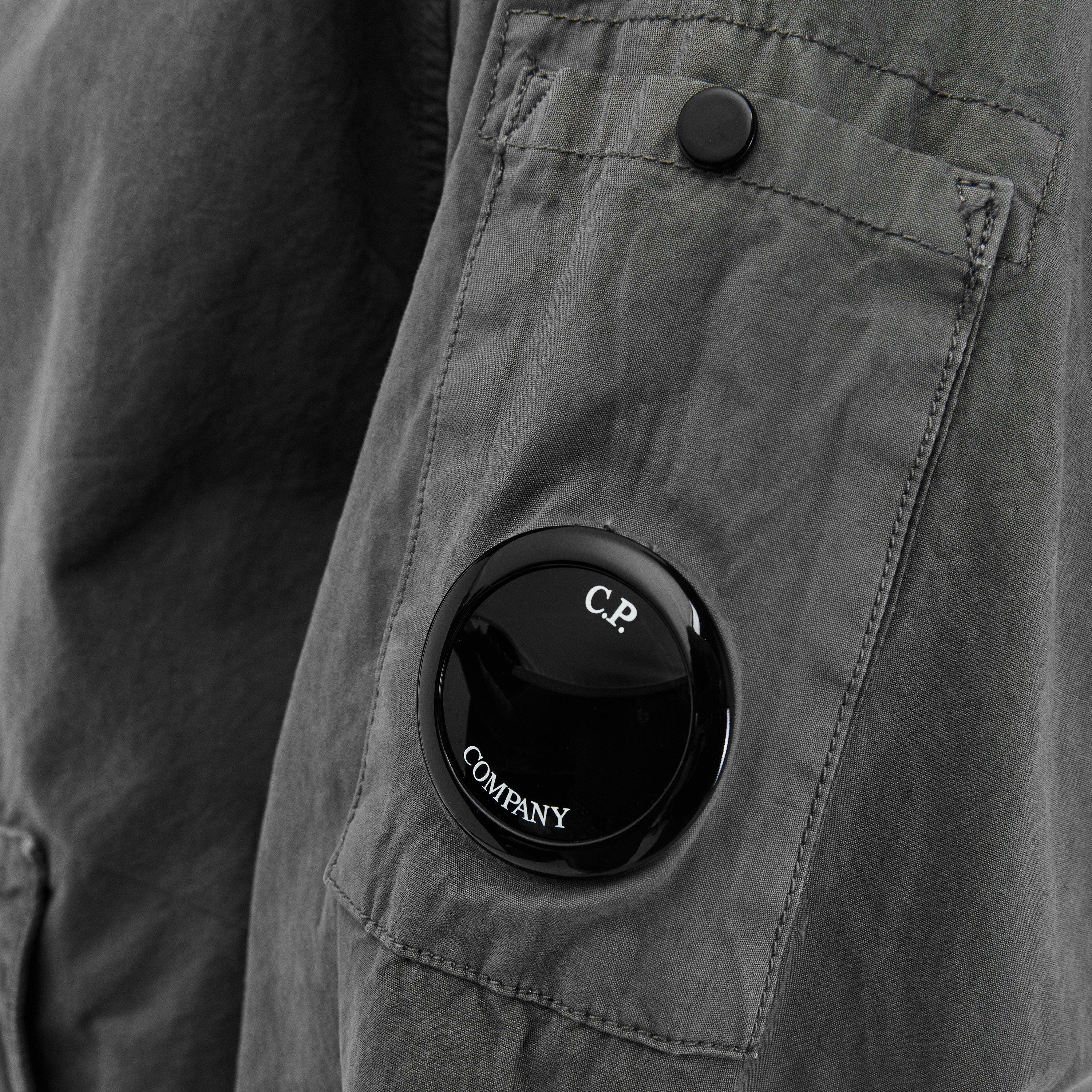 Shadow Grey 935 - CP Company - Men's  Garment Dyed Cotton Hooded Full Zip Long Sleeve Overshirt - 5