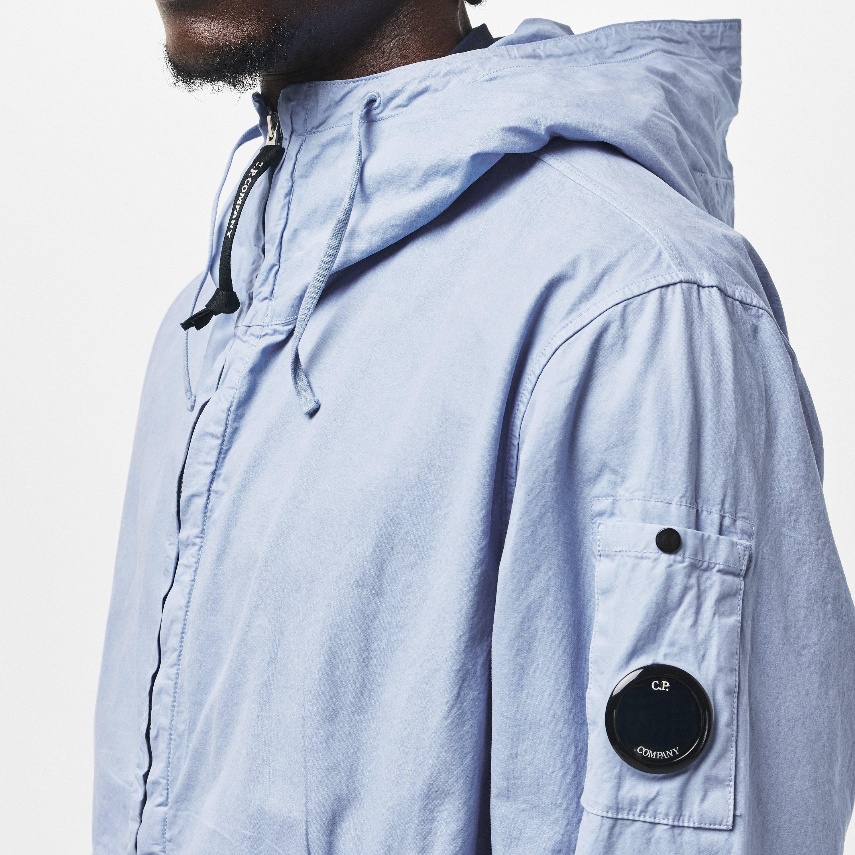 Cerulean 814 - CP Company - Men's  Garment Dyed Cotton Hooded Full Zip Long Sleeve Overshirt - 5