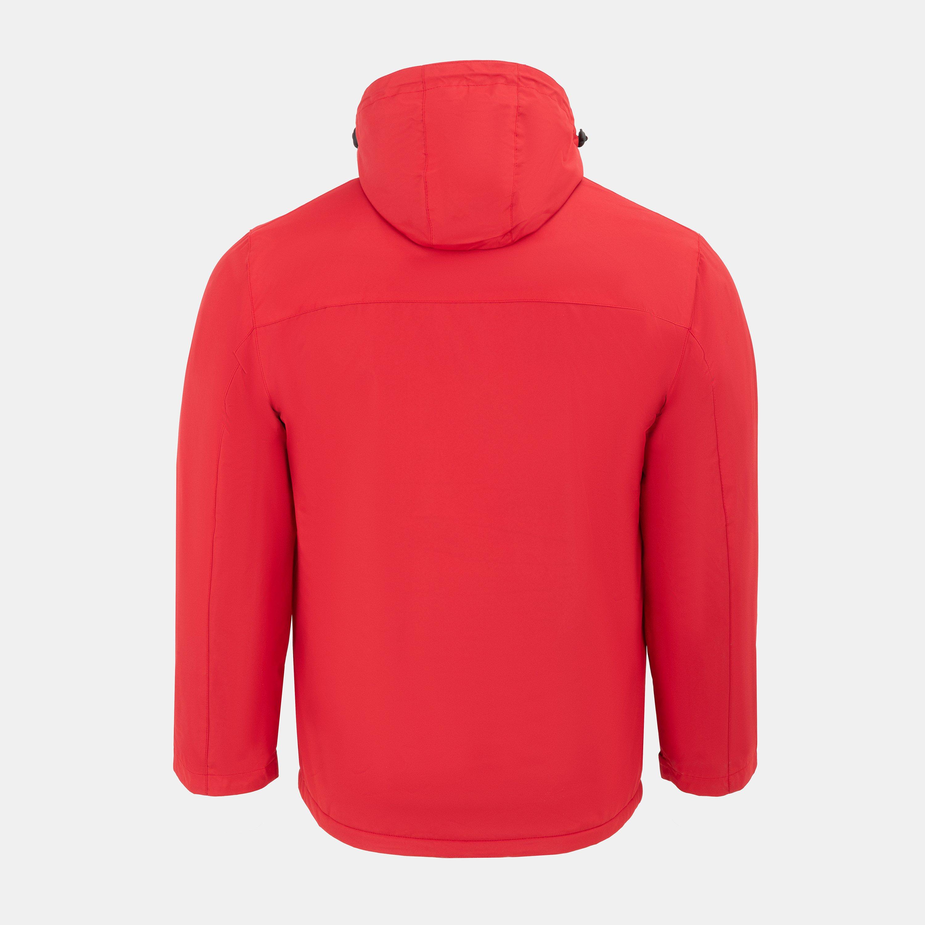 Red - Gelert - Men's  Fleece Lined Windproof Detachable Hood Parka - 2