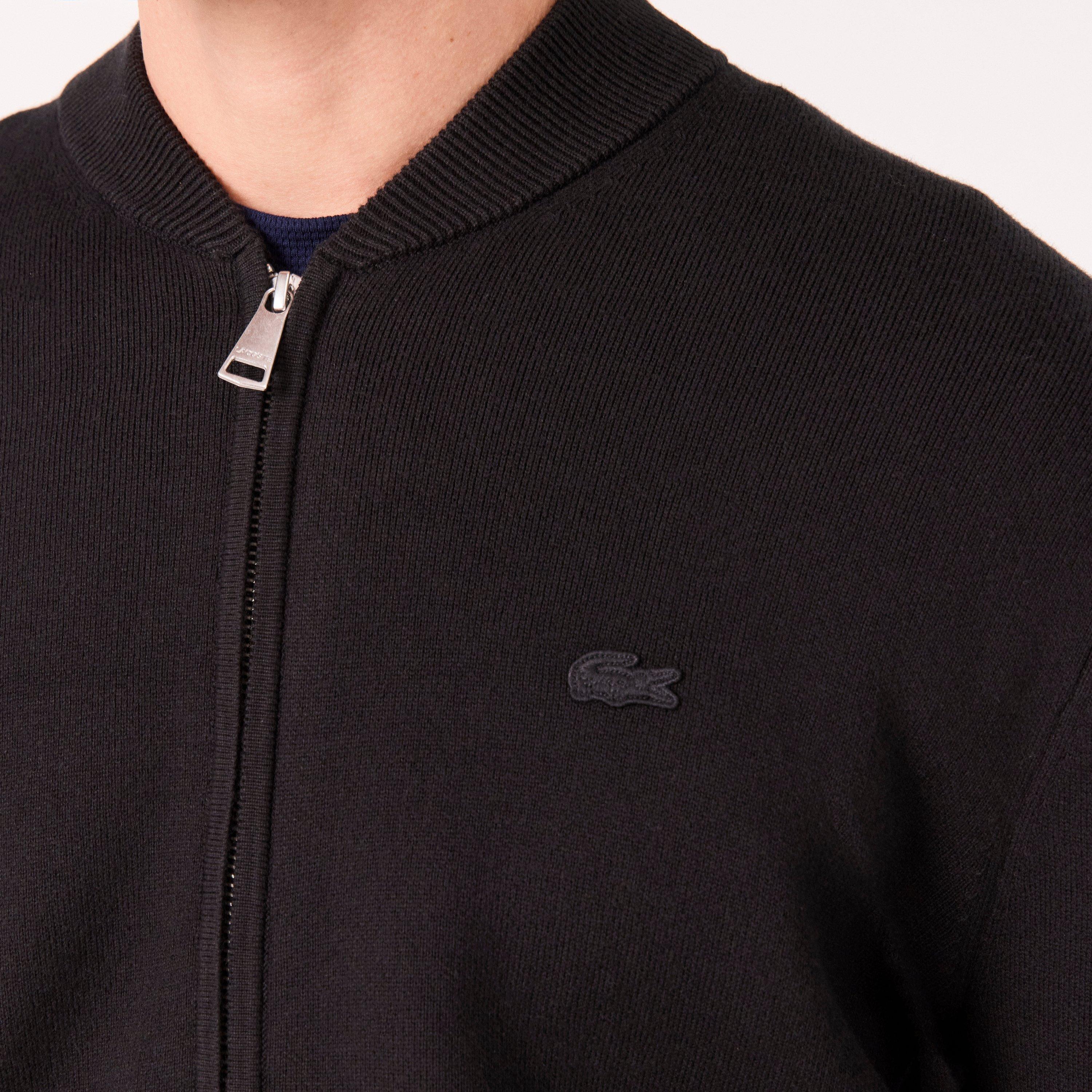 Black 031 - Lacoste - Men's Ribbed Bomber Jacket - 5