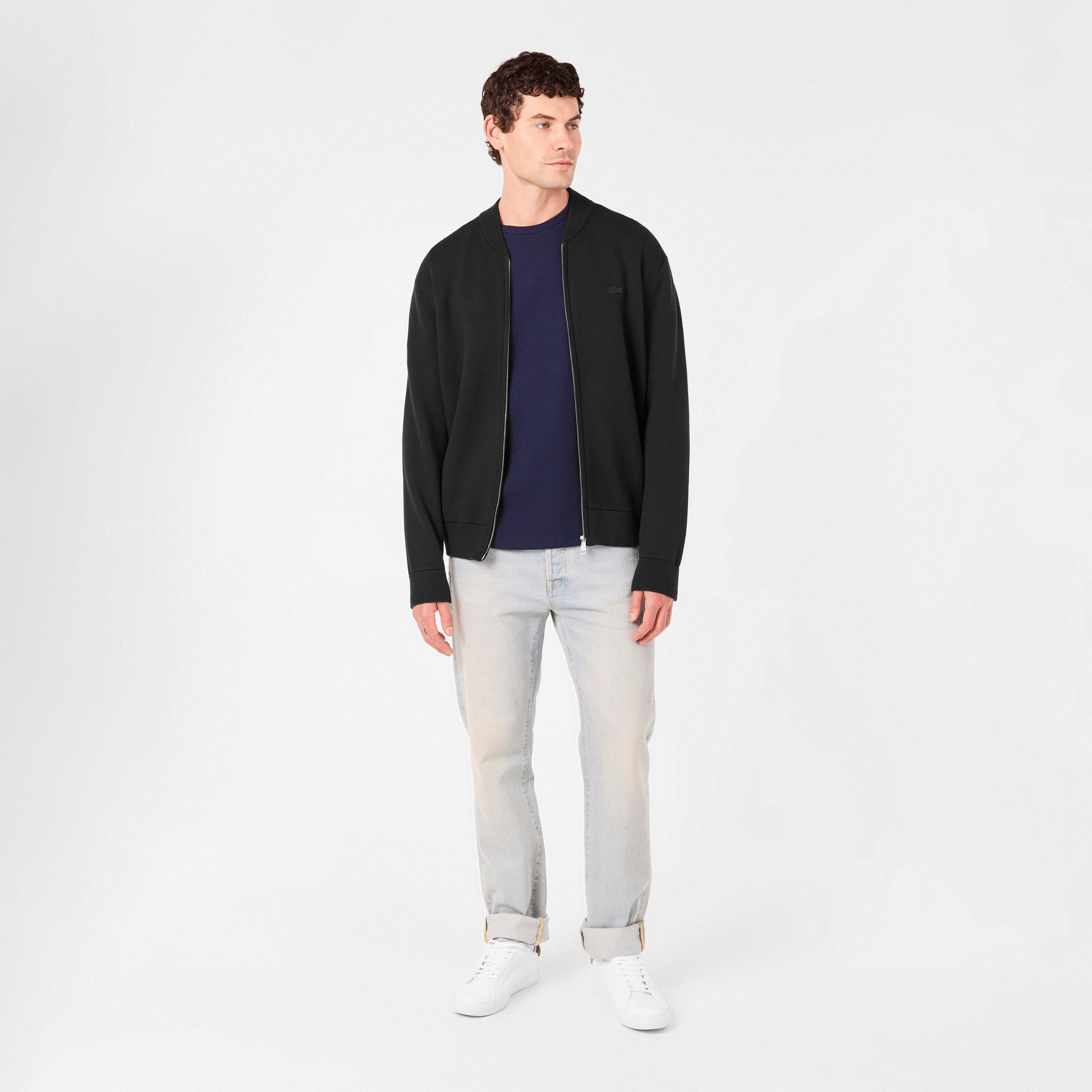 Black 031 - Lacoste - Men's Ribbed Bomber Jacket - 6
