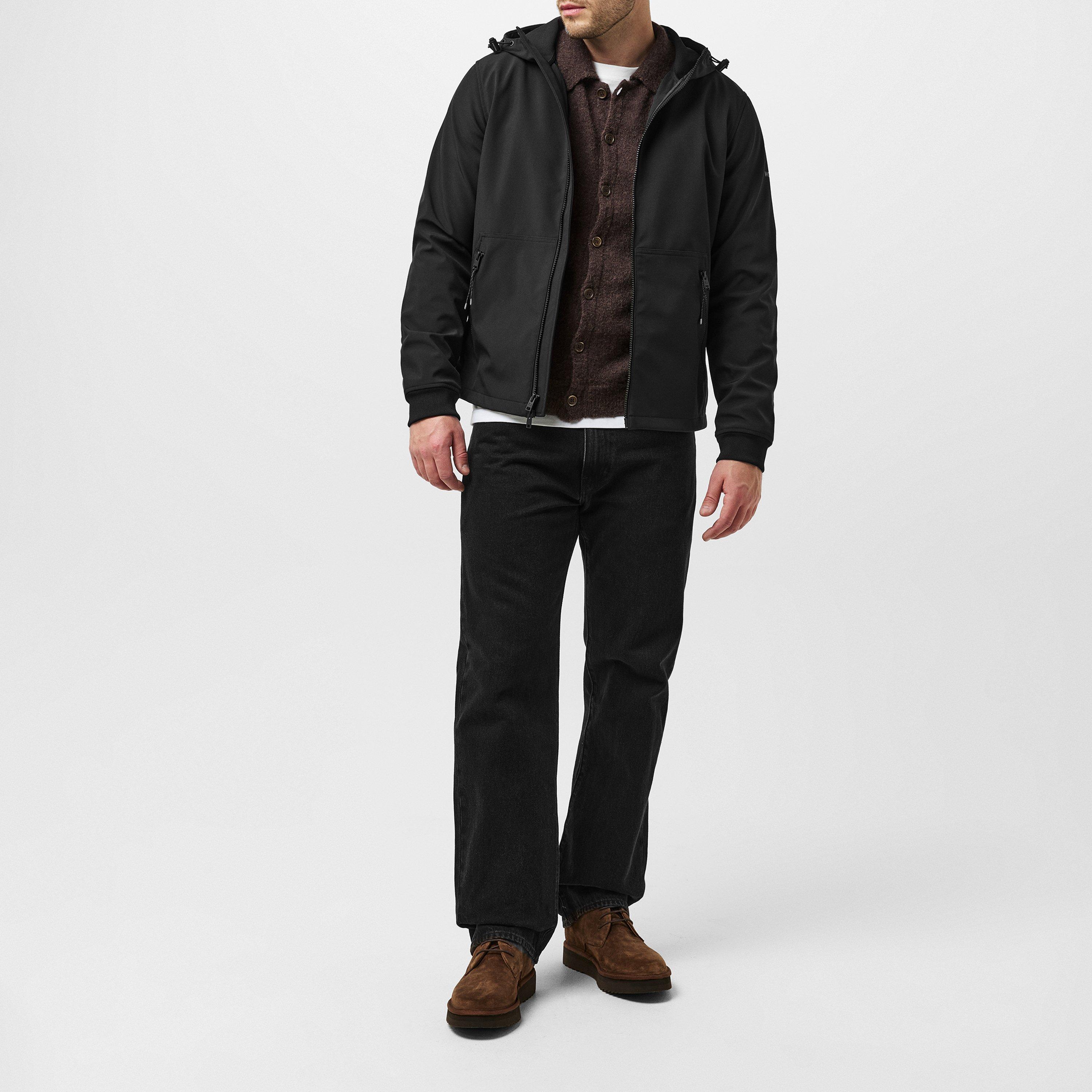 Black - Woolrich - Men's  Hooded Long Sleeve Softshell Jacket - 6