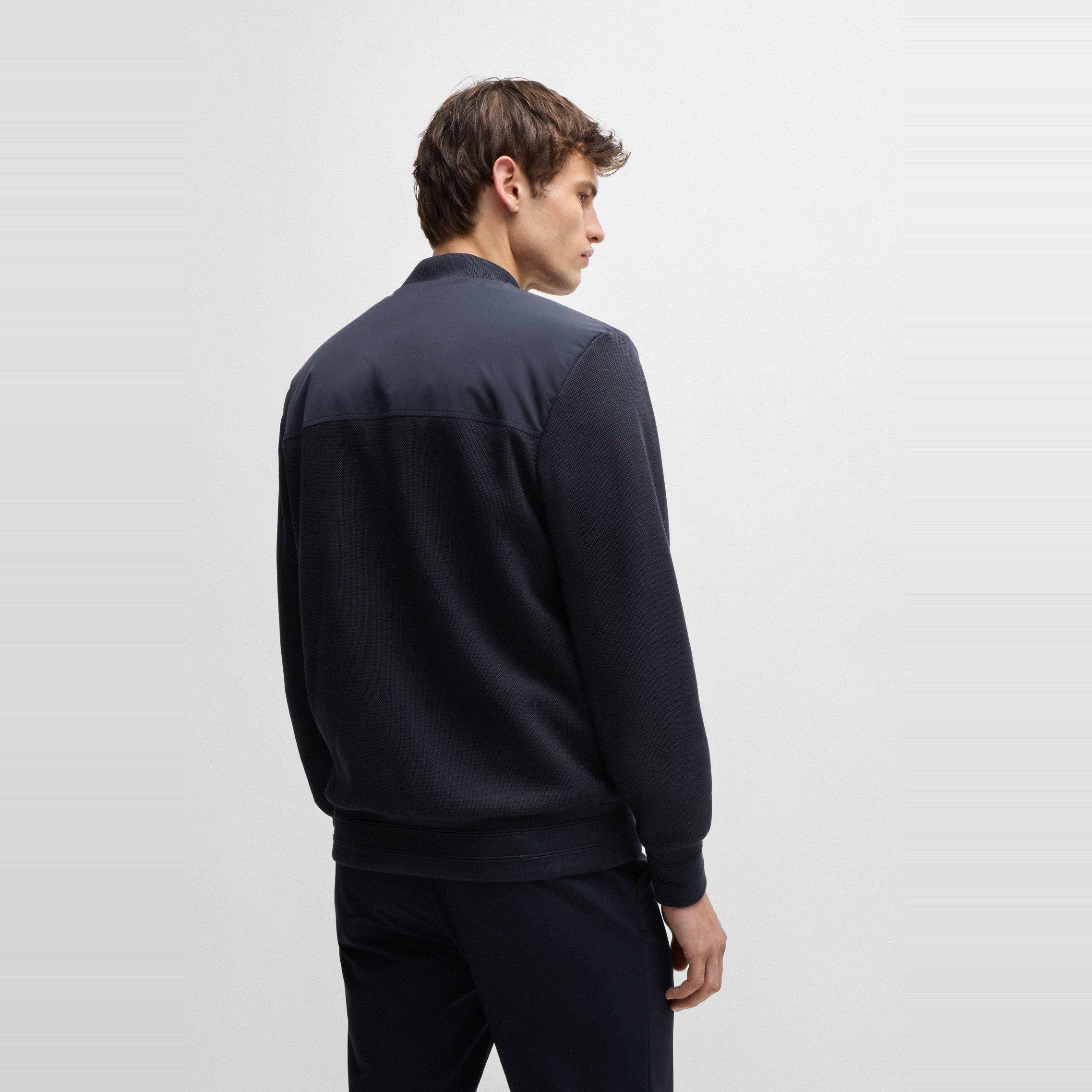 Dark Blue - Boss - Men's Skiles Cotton Full Zip Padded Softshell Jacket - 3