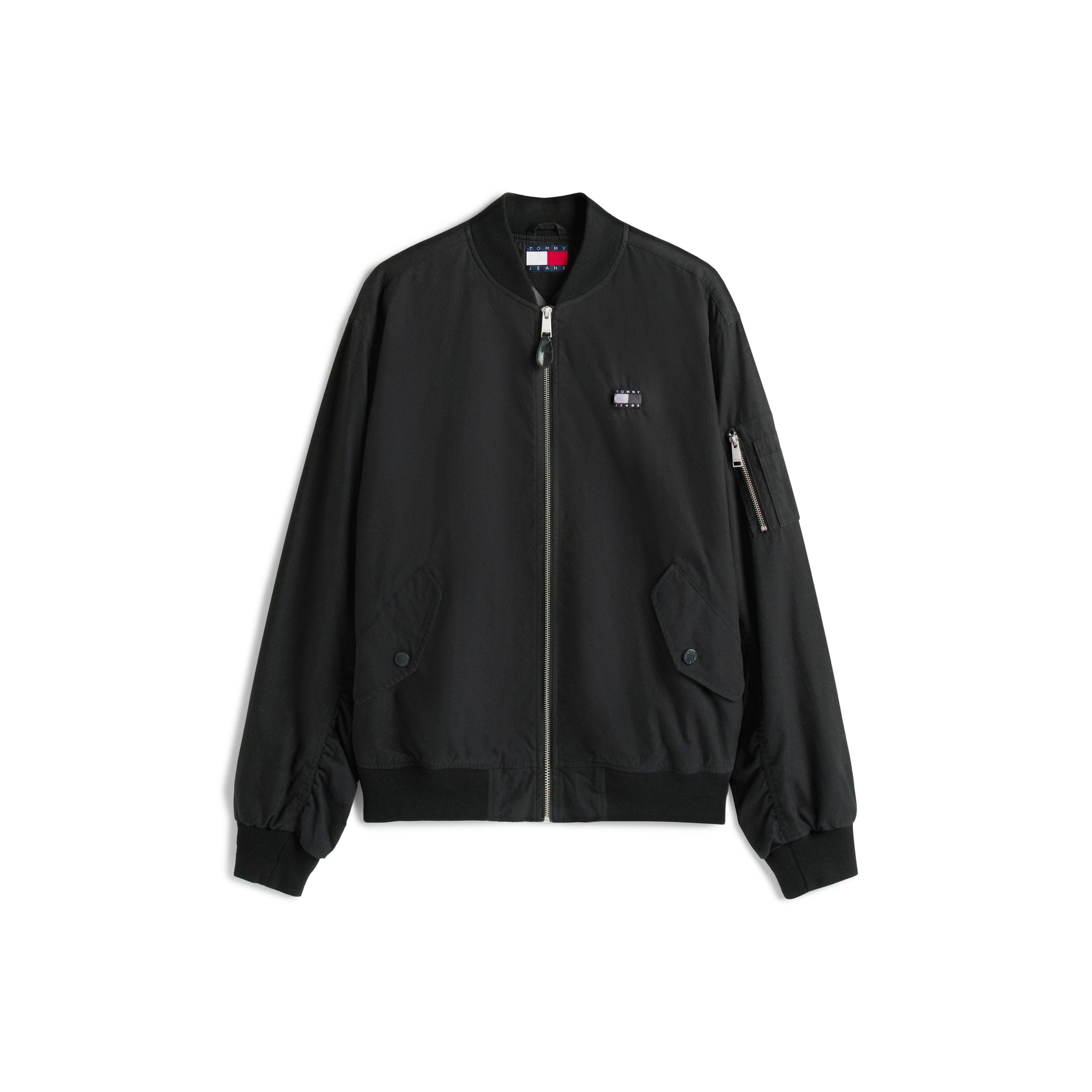 Black - Tommy Jeans - Men's TJ Ribbed Zip-Through Bomber Jacket - 1
