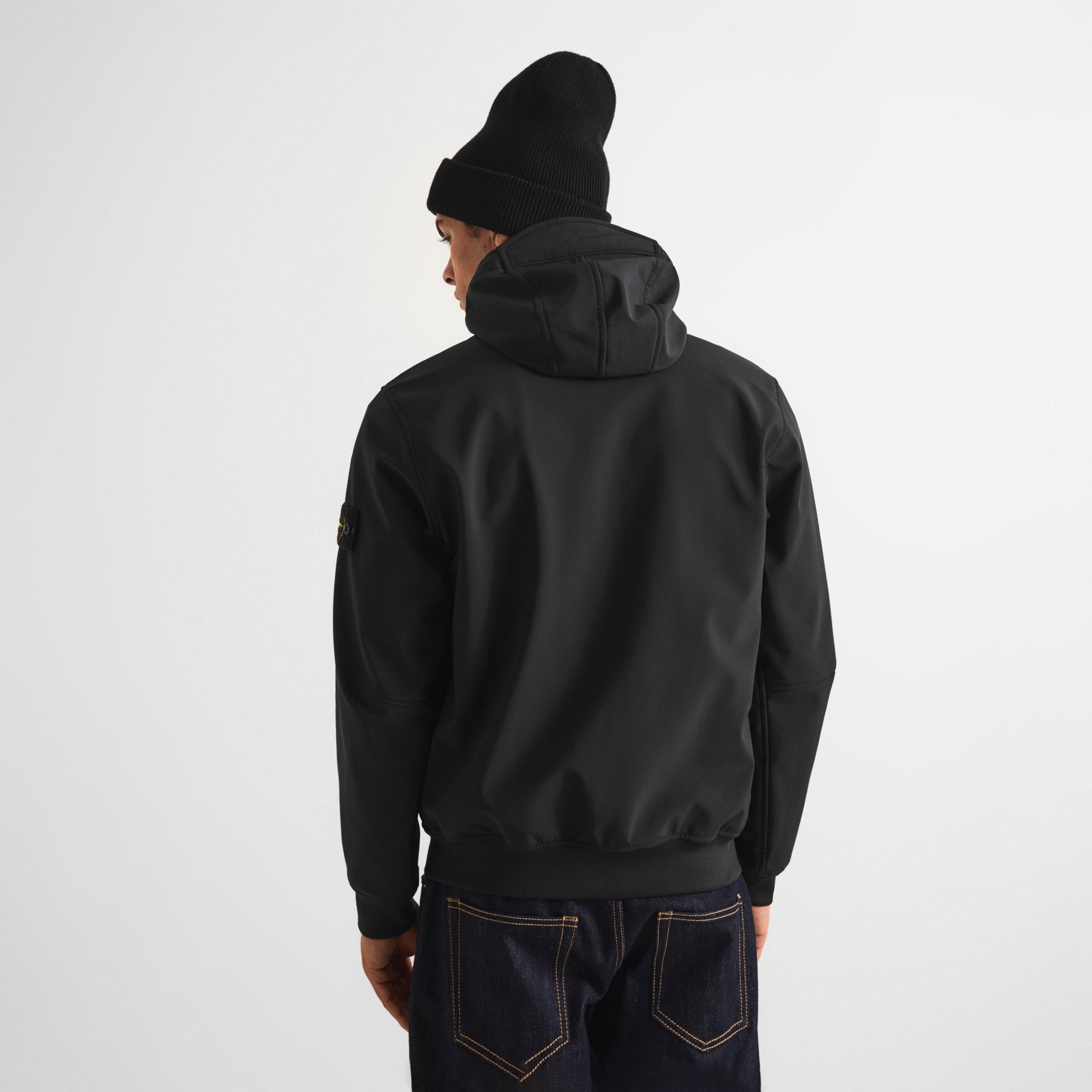 Black V0029 - Stone Island - Men's Hooded Softshell Jacket - 4