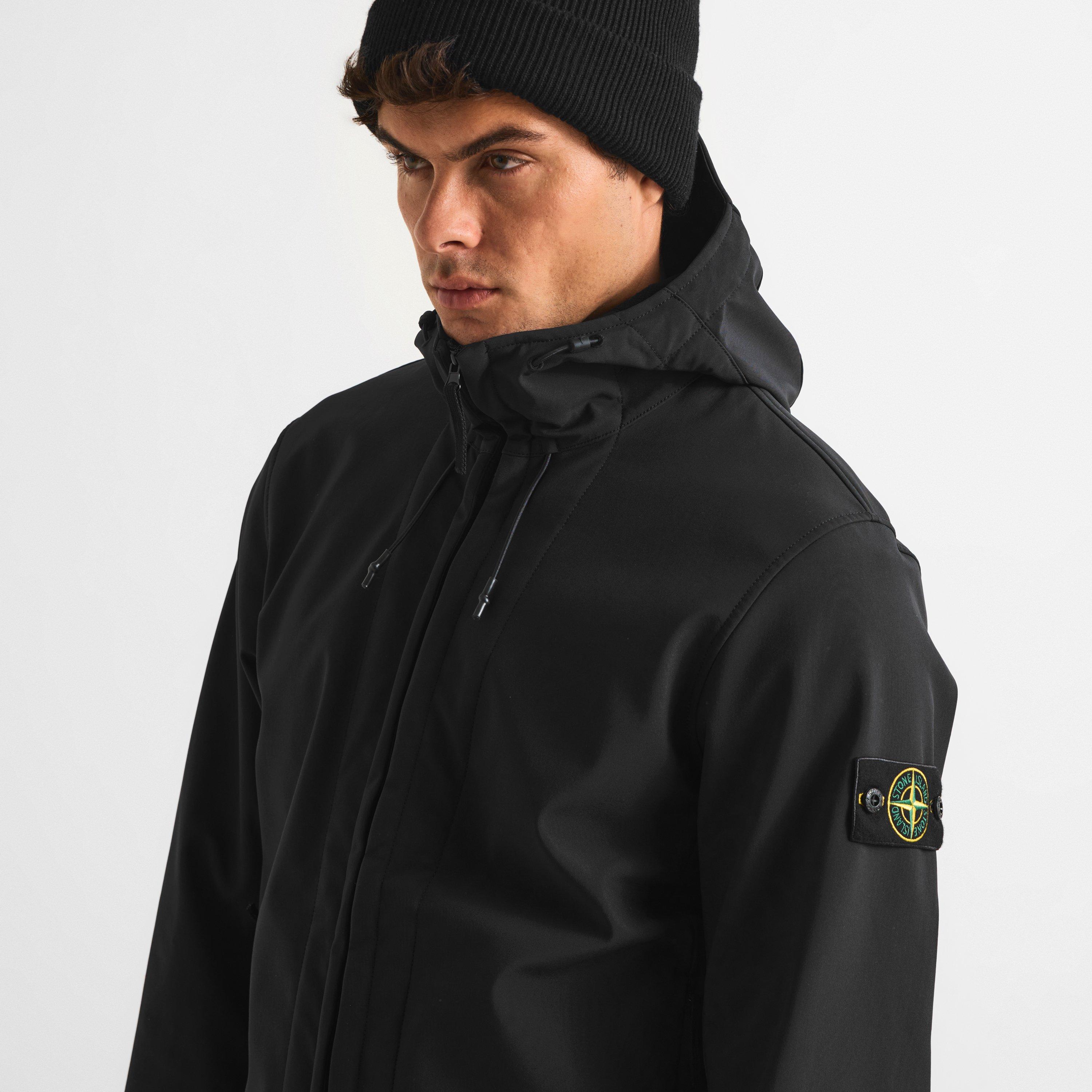 Black V0029 - Stone Island - Men's Hooded Softshell Jacket - 5