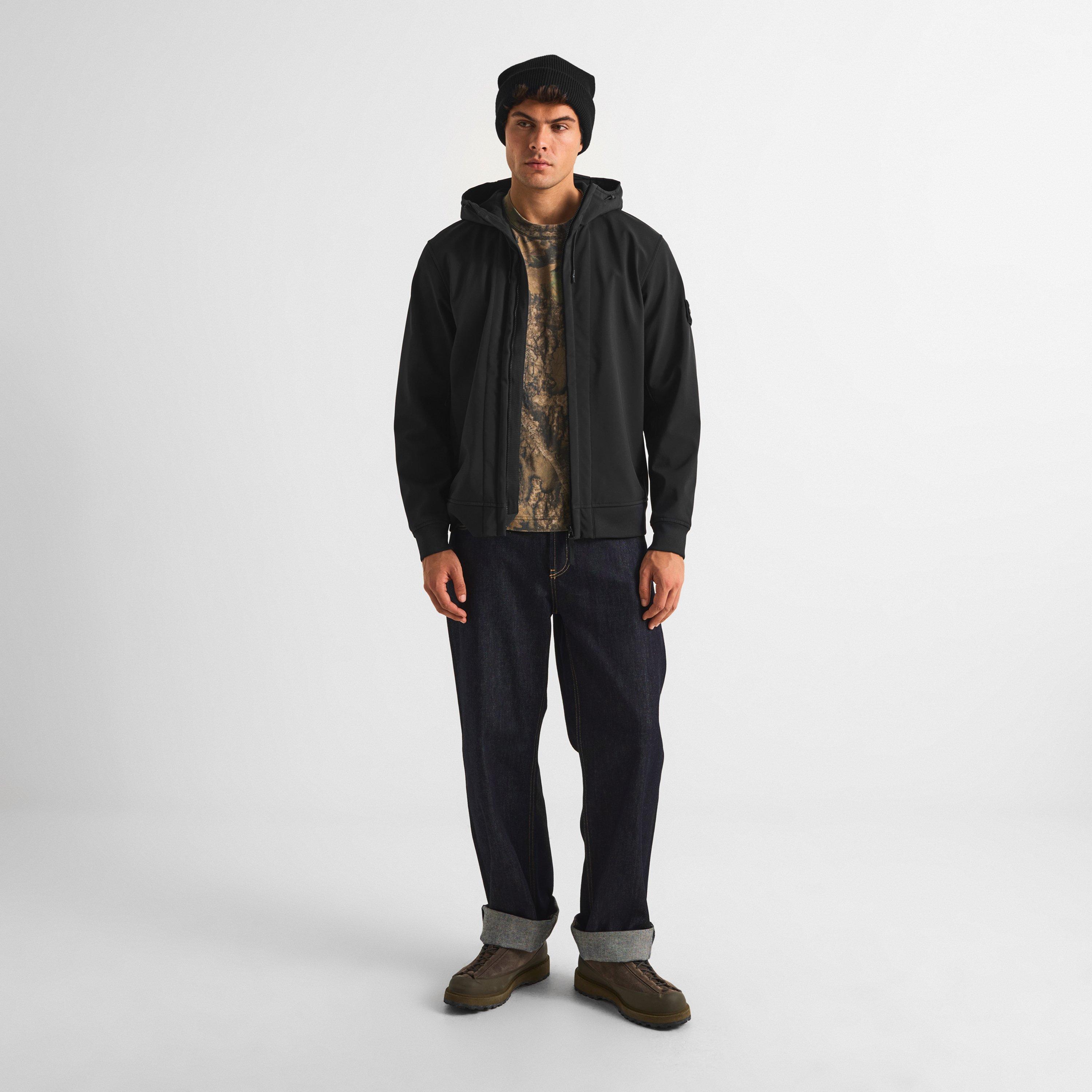 Black V0029 - Stone Island - Men's Hooded Softshell Jacket - 6