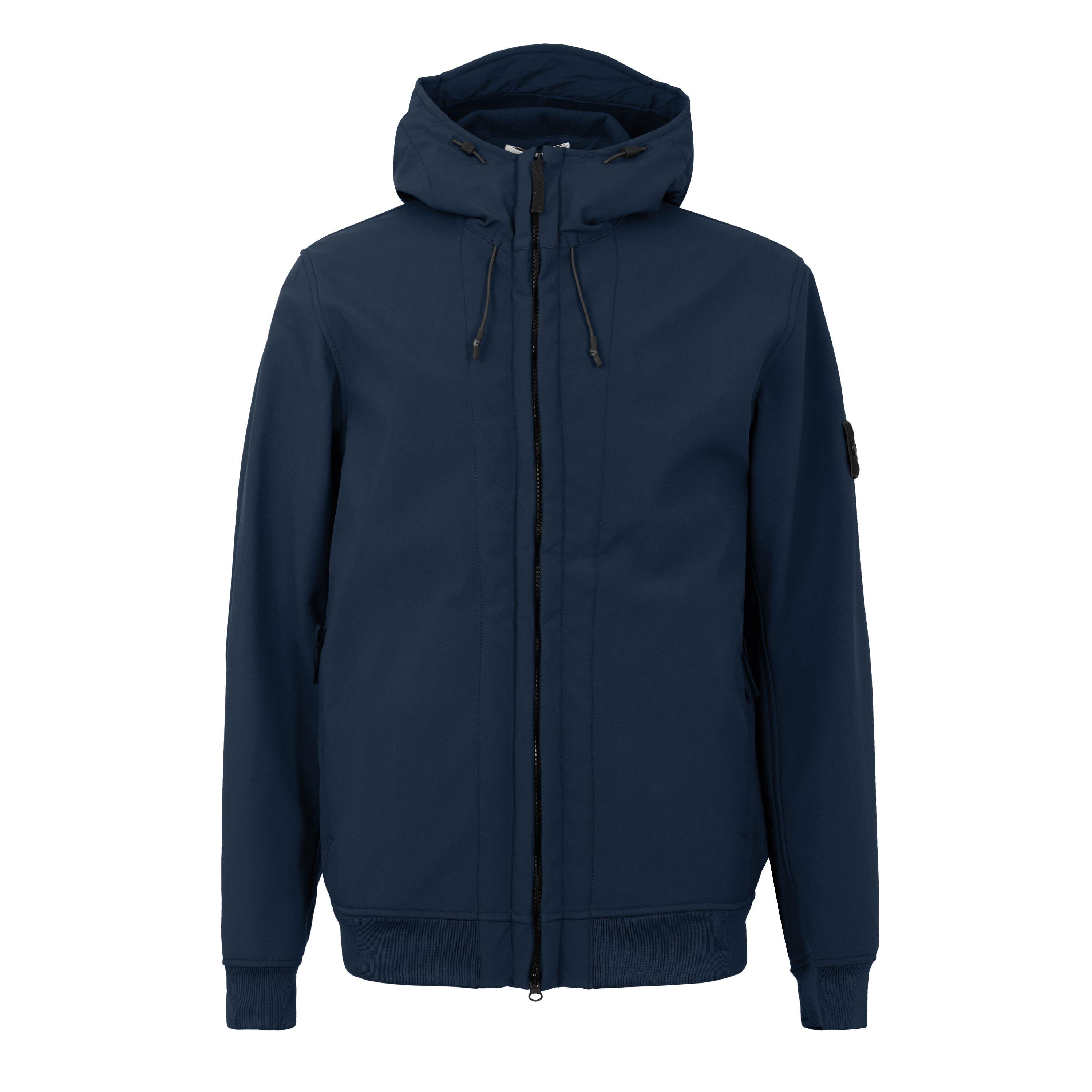 Stone Island Soft Shell-R Hooded Jacket - Male - Light Jackets - Blue - Xl - Jackets - Image 4