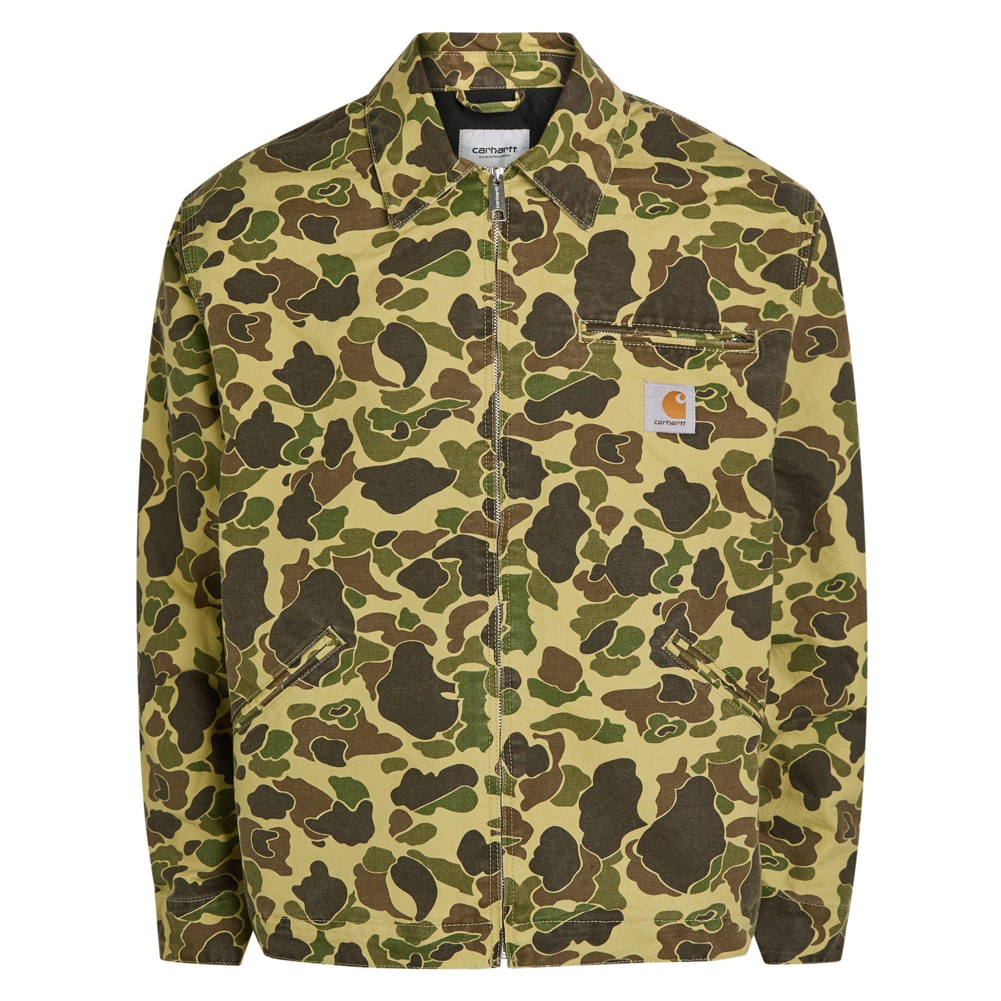 GREEN - Carhartt - Men's Detroit Camouflage Cotton Barn Jacket - 1