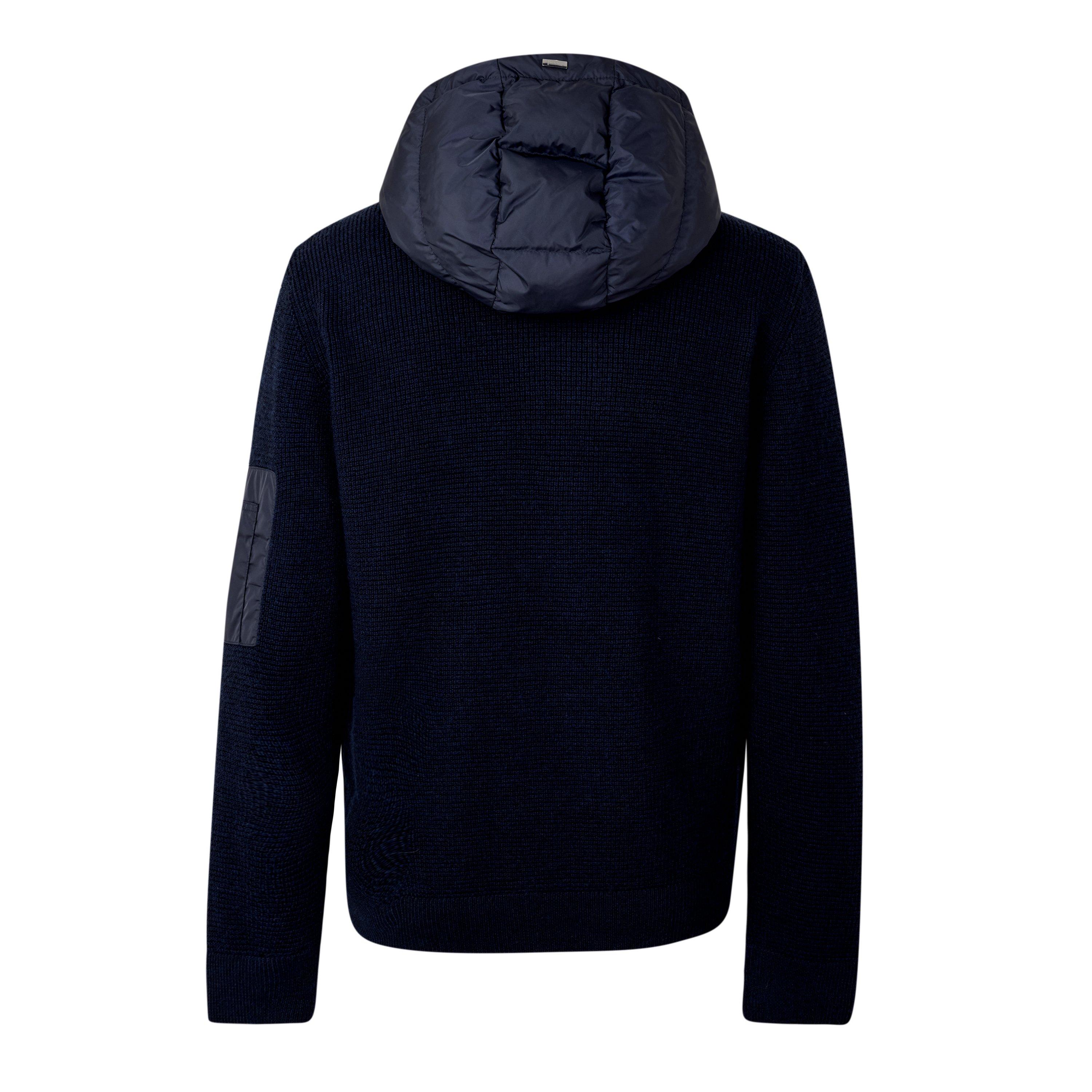 NAVY - Herno - Men's Quilted Hooded Full-Zip Hybrid Jacket - 2