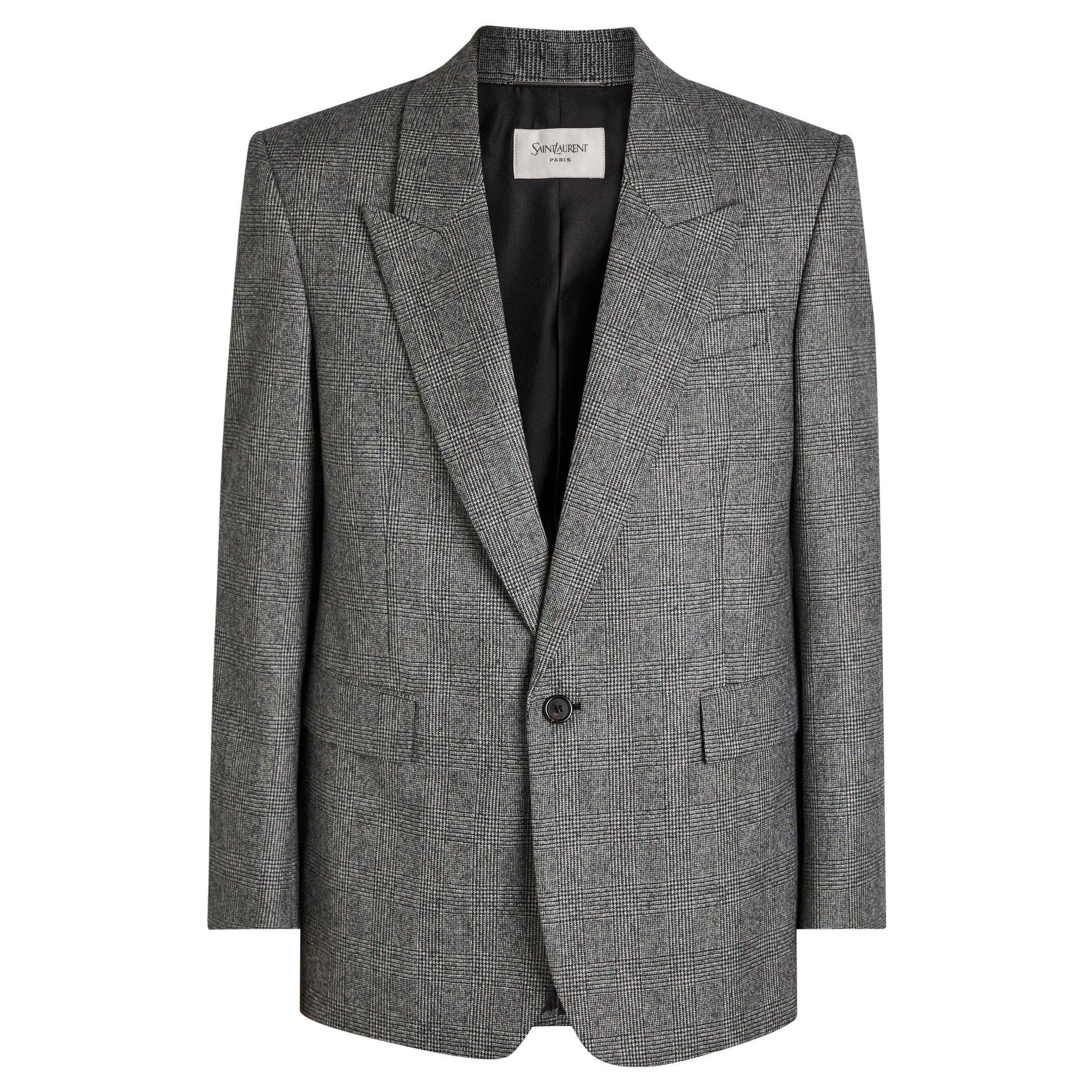 ZWART - Saint Laurent - SL VESTE UN BOUTON COL CRANTE
