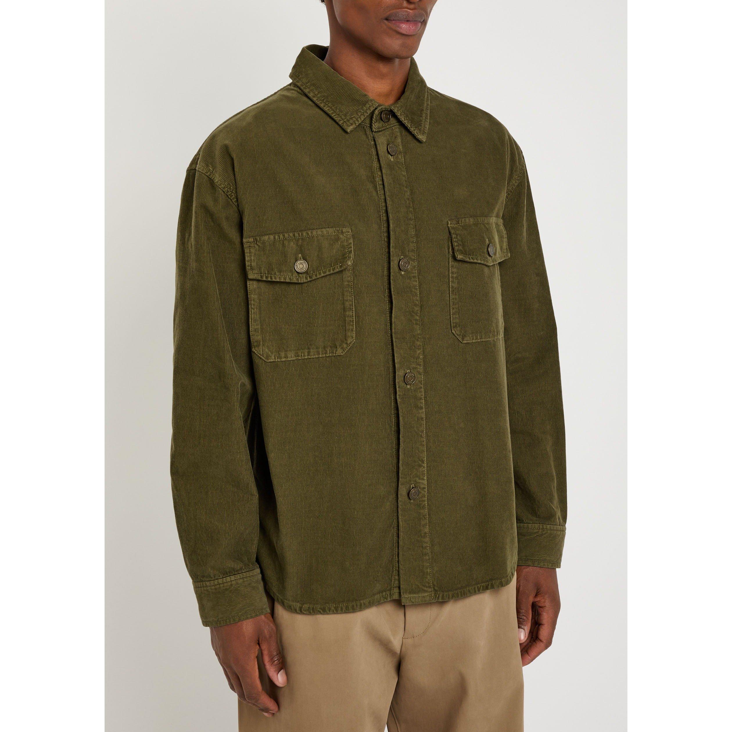 KHAKI - Saint Laurent - Men's Long Cotton Double-Breasted Relaxed-Fit Overshirt - 2