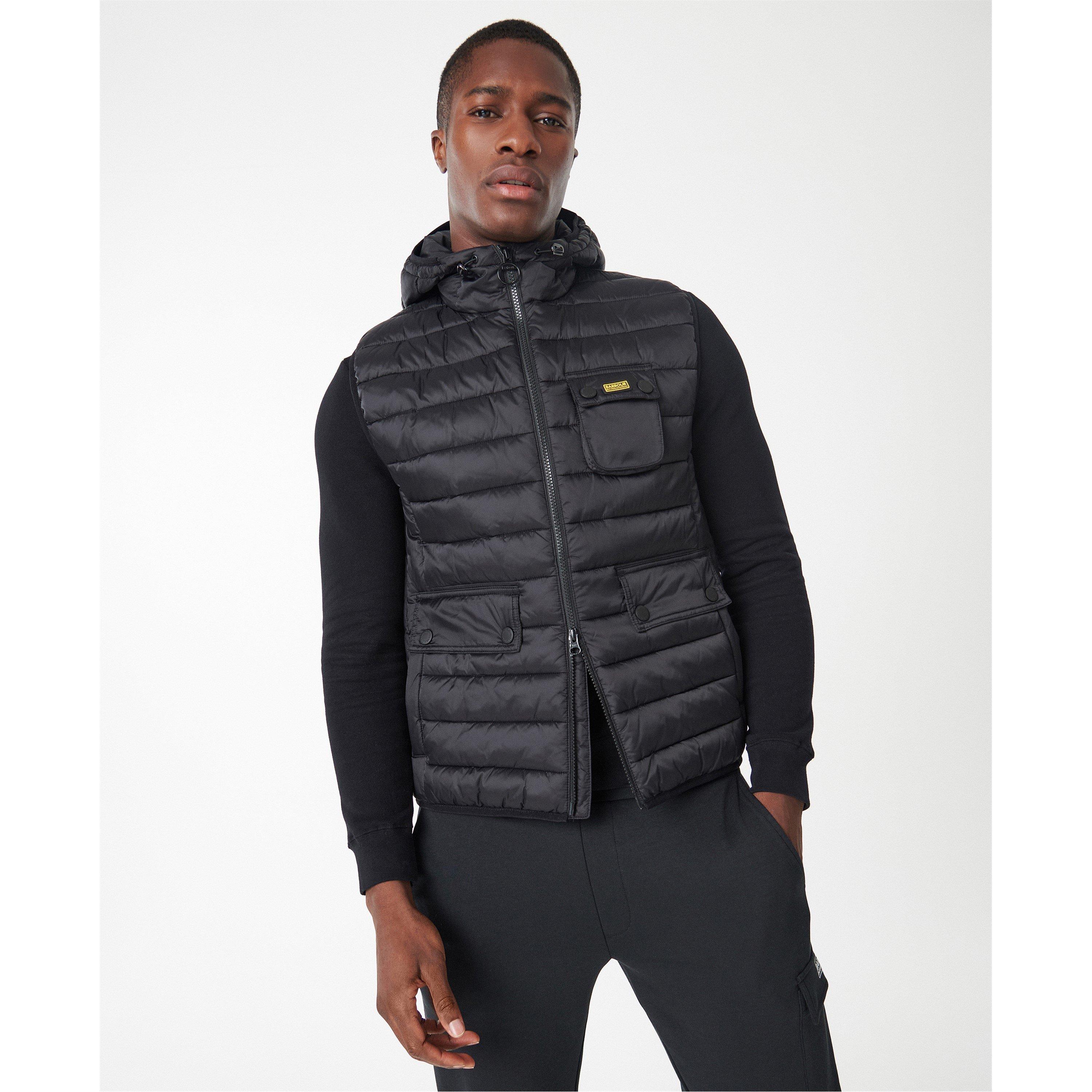 Black BK91 - Barbour International - Men's Ouston Hooded Water Resistant Gilet - 9