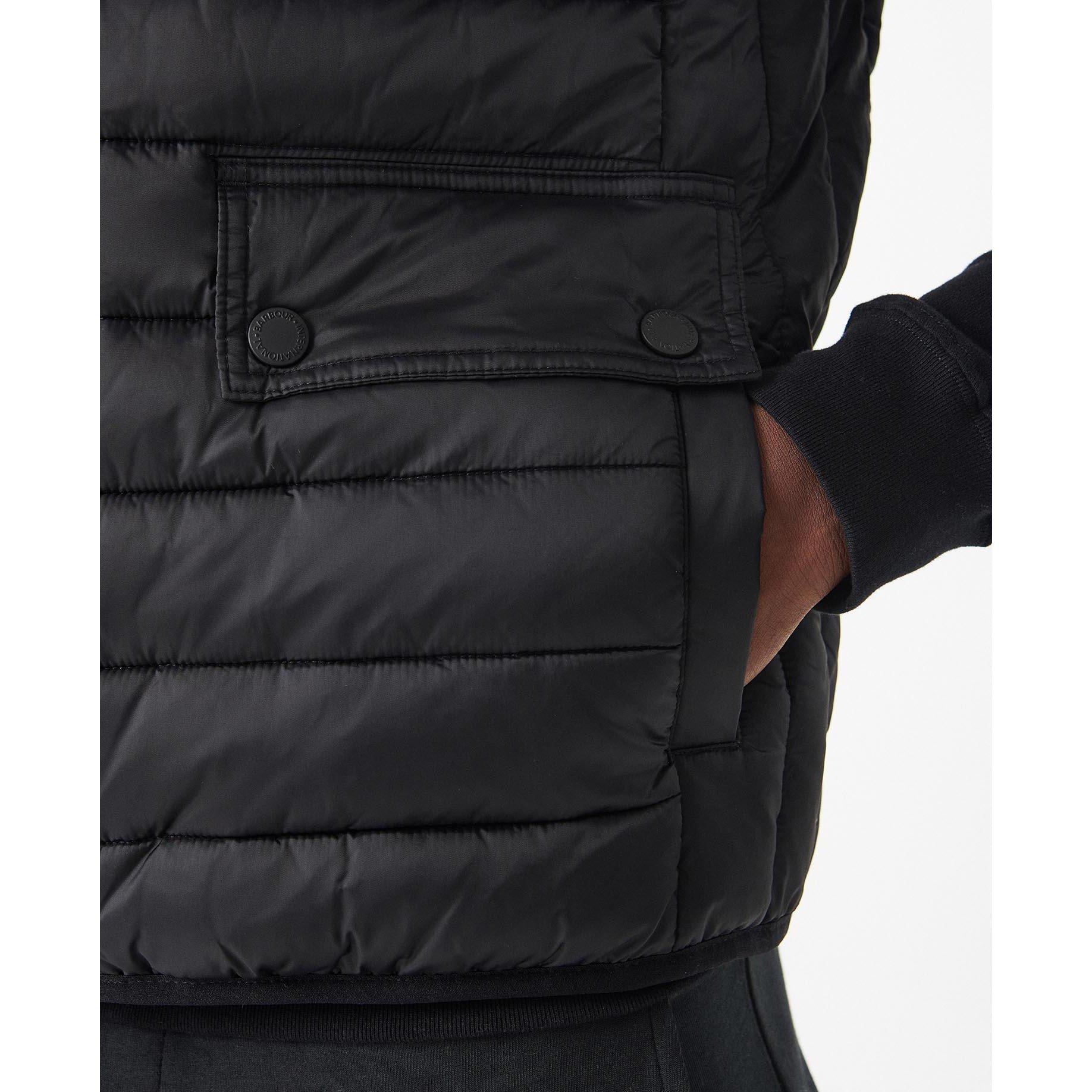 Black BK91 - Barbour International - Men's Ouston Hooded Water Resistant Gilet - 10