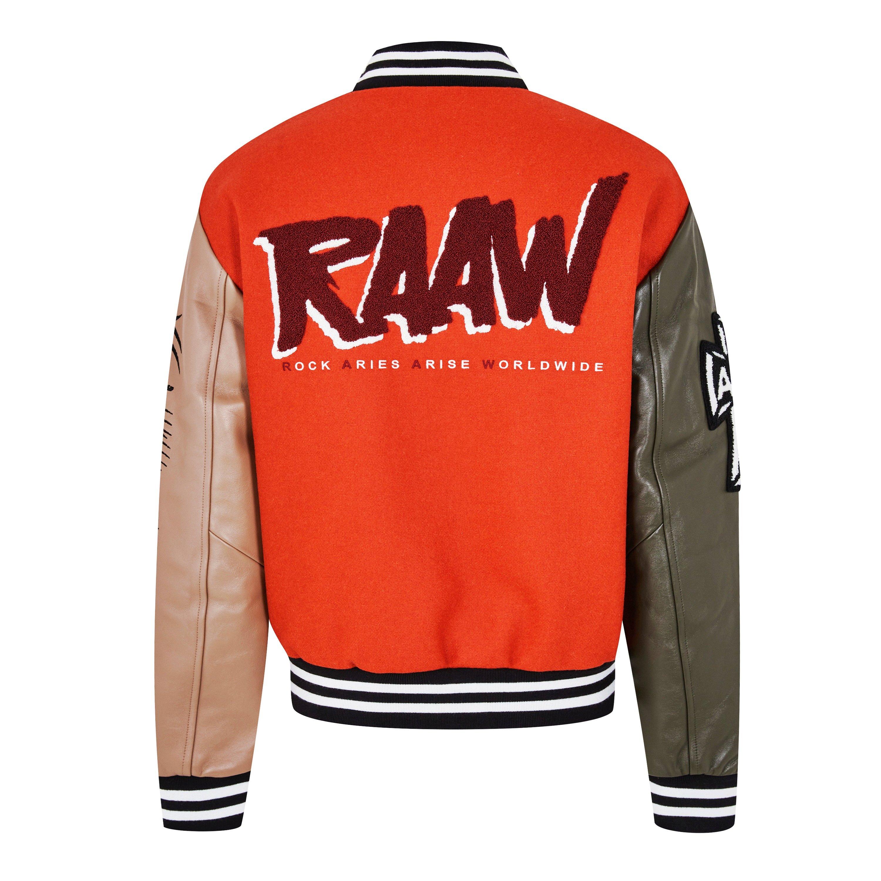 Orange - Aries - Men's Raww Varsity Jacket - 5