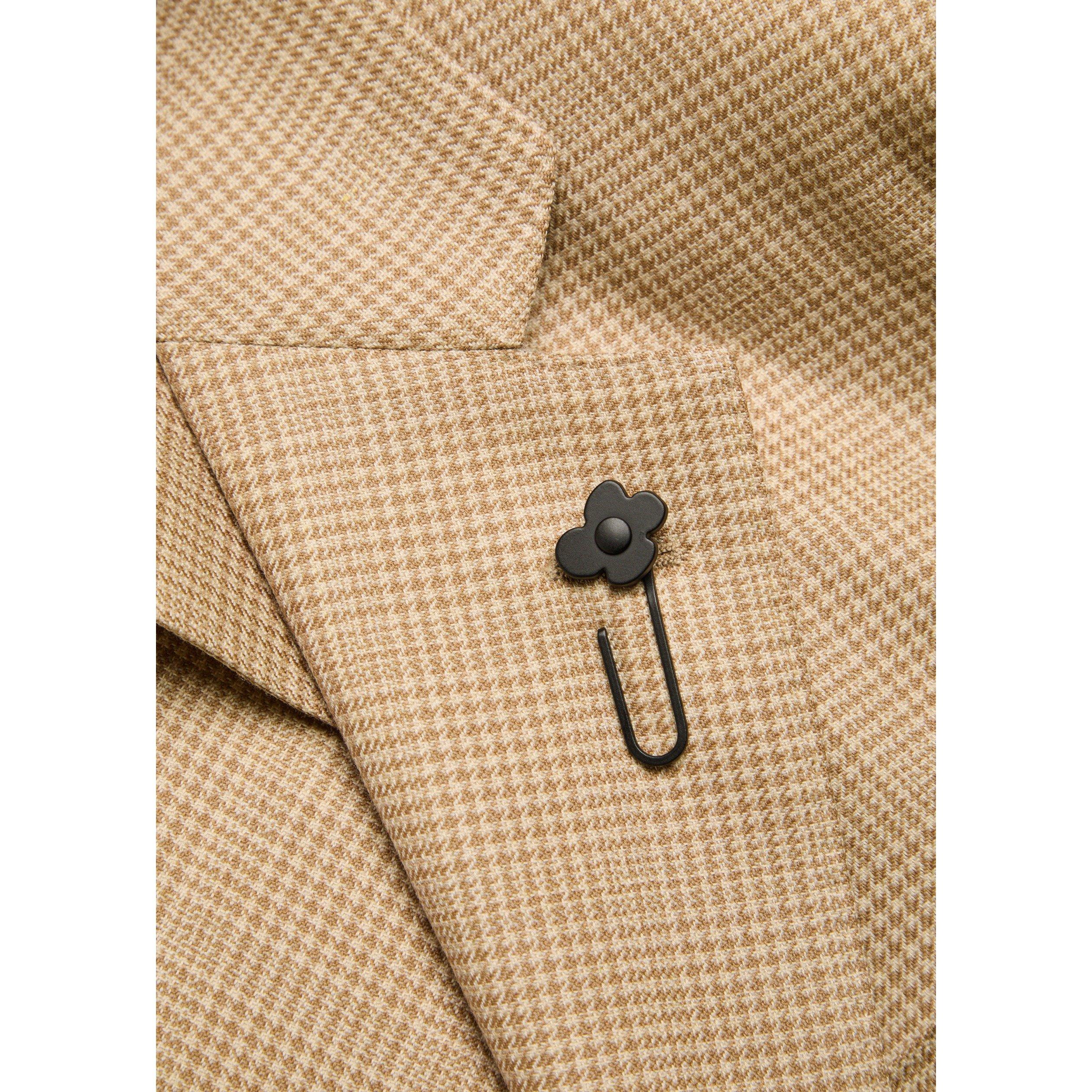 TAN - Lardini - Men's Houndstooth Wool Blazer - 4