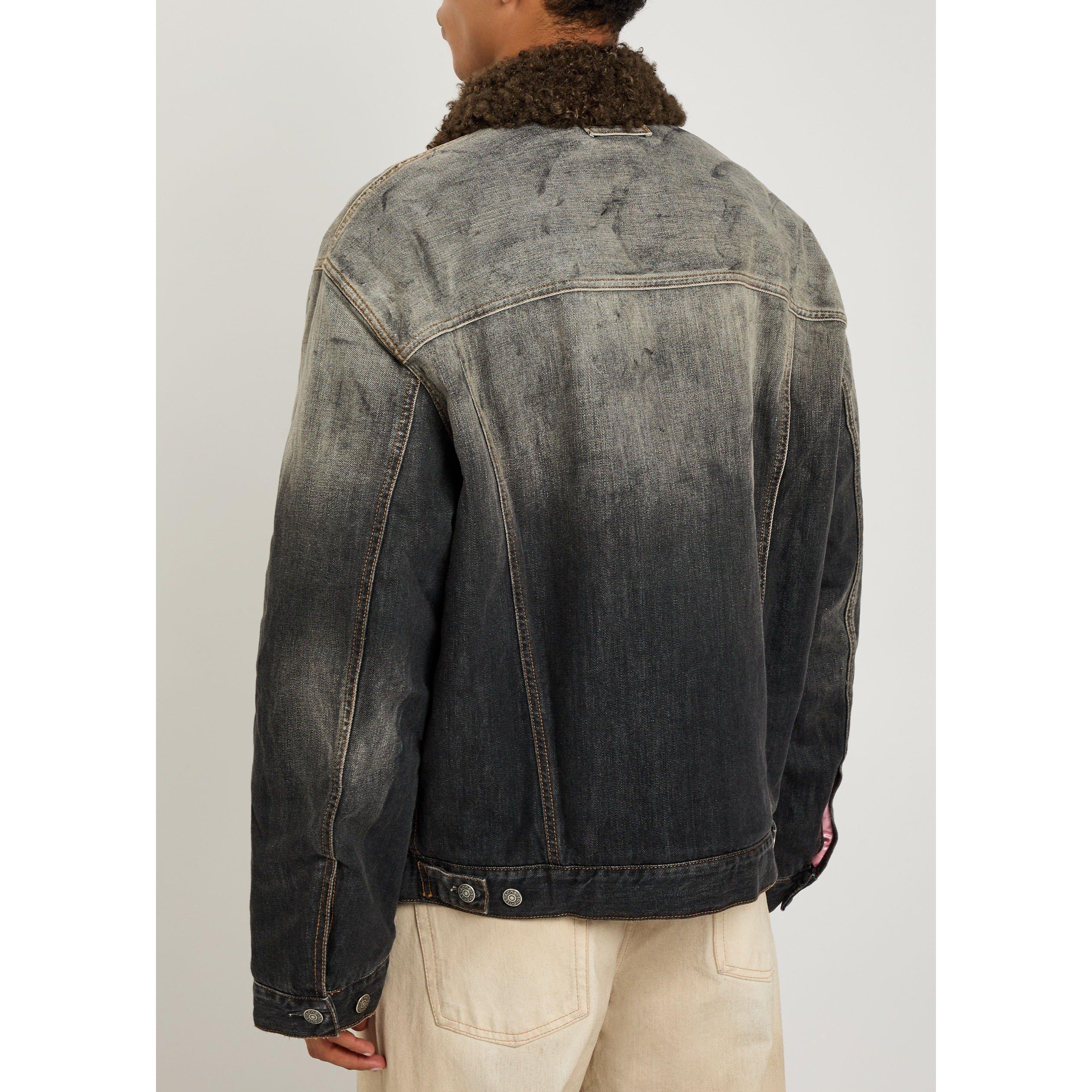 BLACK - Acne Studios - Men's Shearling Collar Denim Jacket - 3