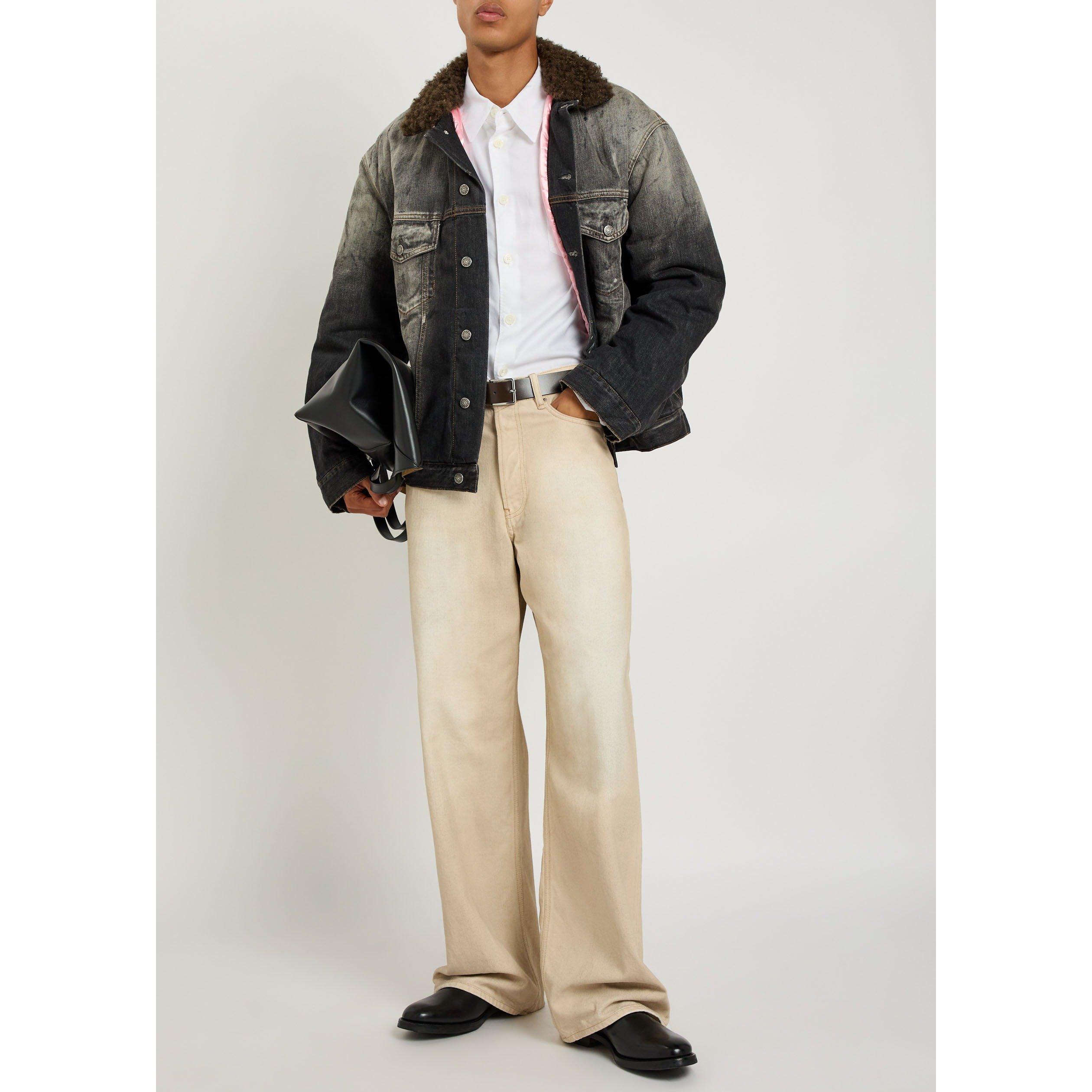 BLACK - Acne Studios - Men's Shearling Collar Denim Jacket - 4