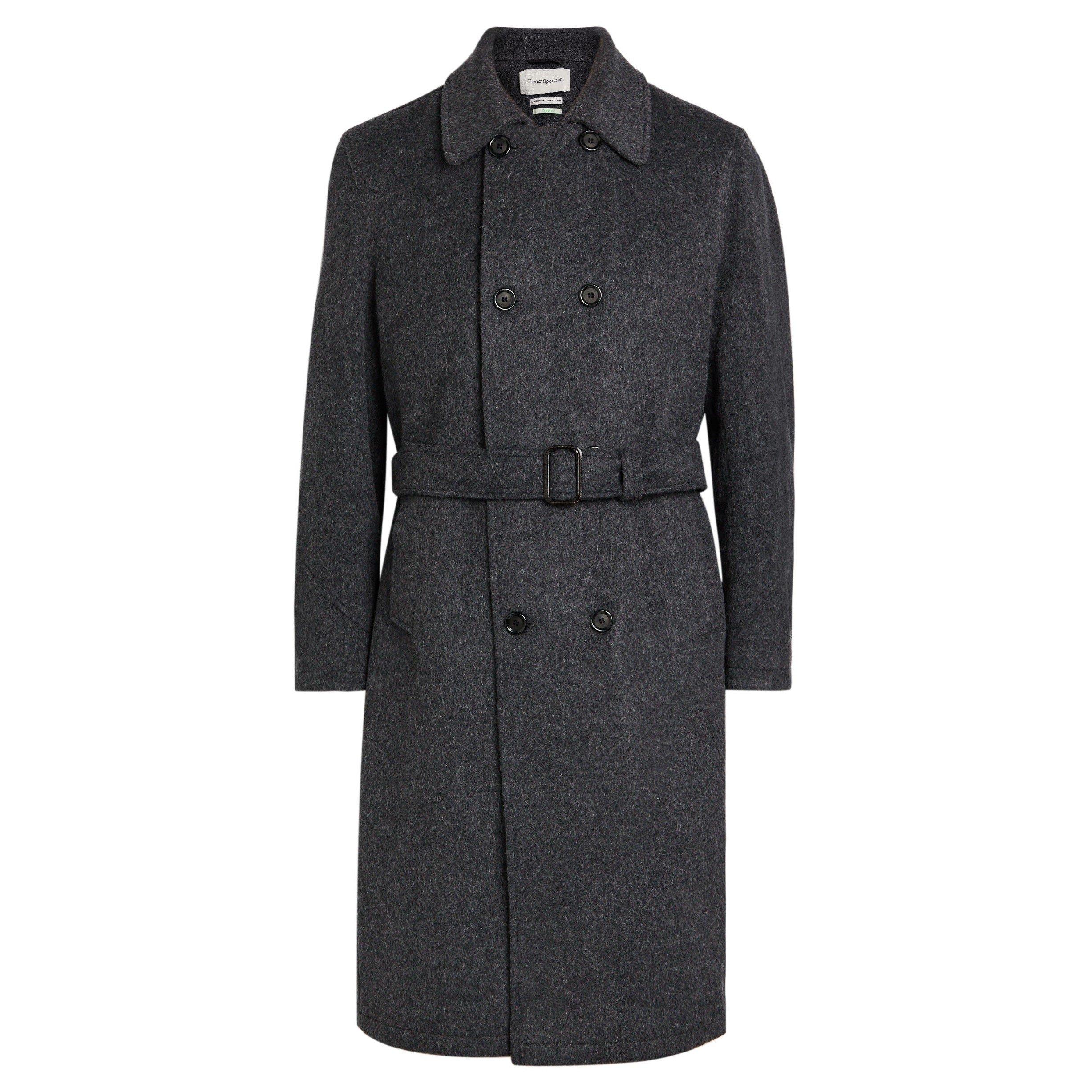 Oliver Spencer Men's Double-Breasted Long Wool Overcoat