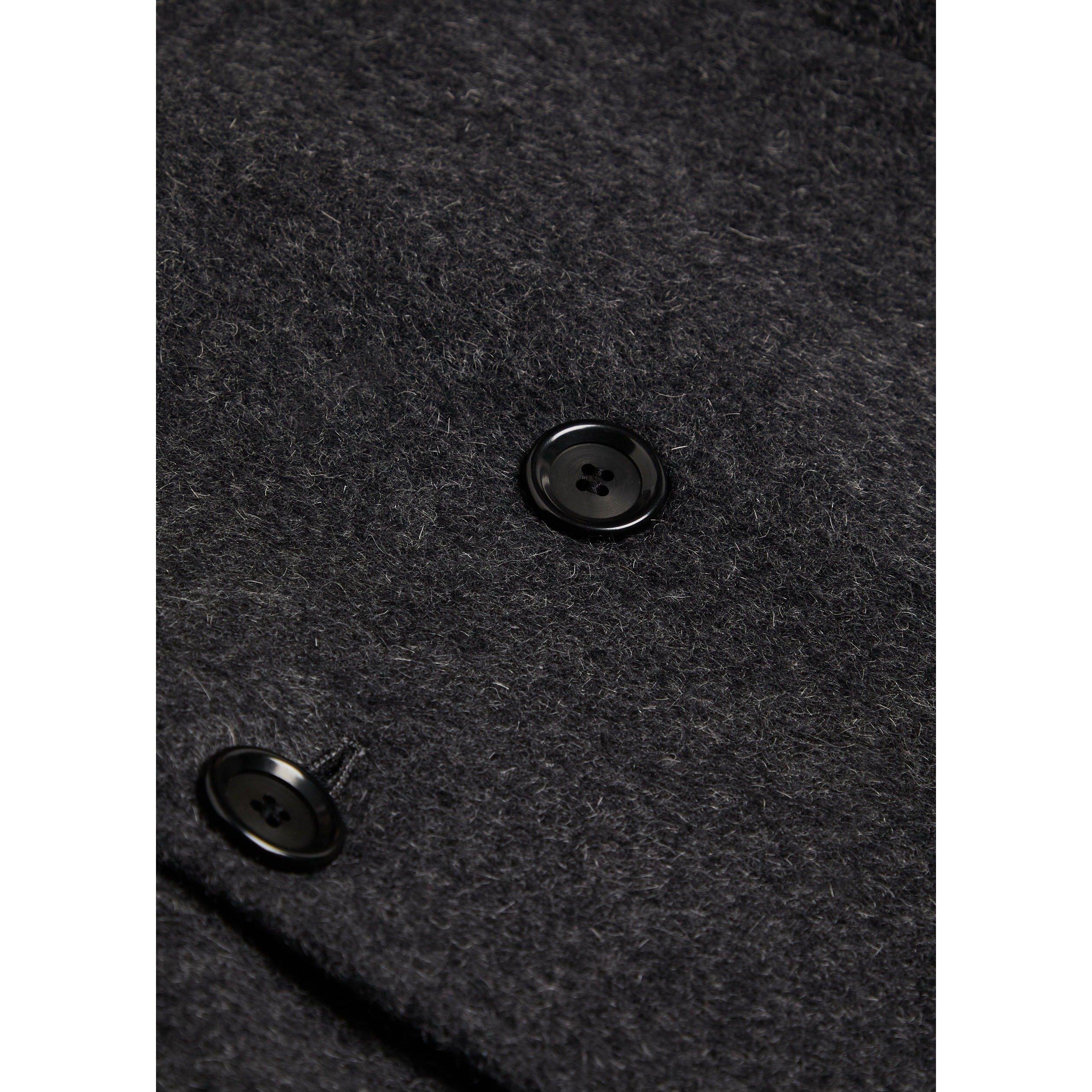 CHARCOAL - Oliver Spencer - Men's Double-Breasted Long Wool Overcoat - 4