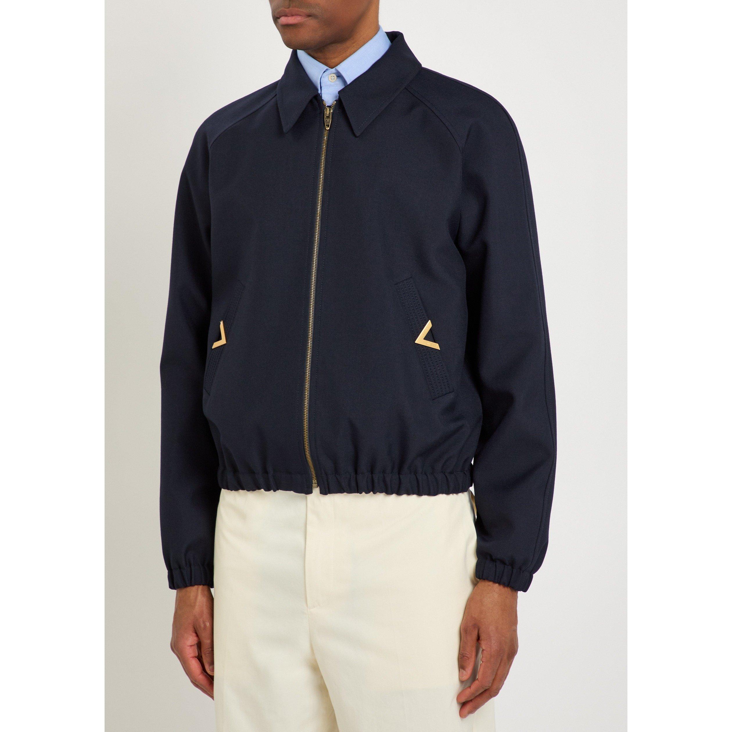 NAVY - Valentino - VAL GIUBBINO DIAG WOOL JACKET - 2