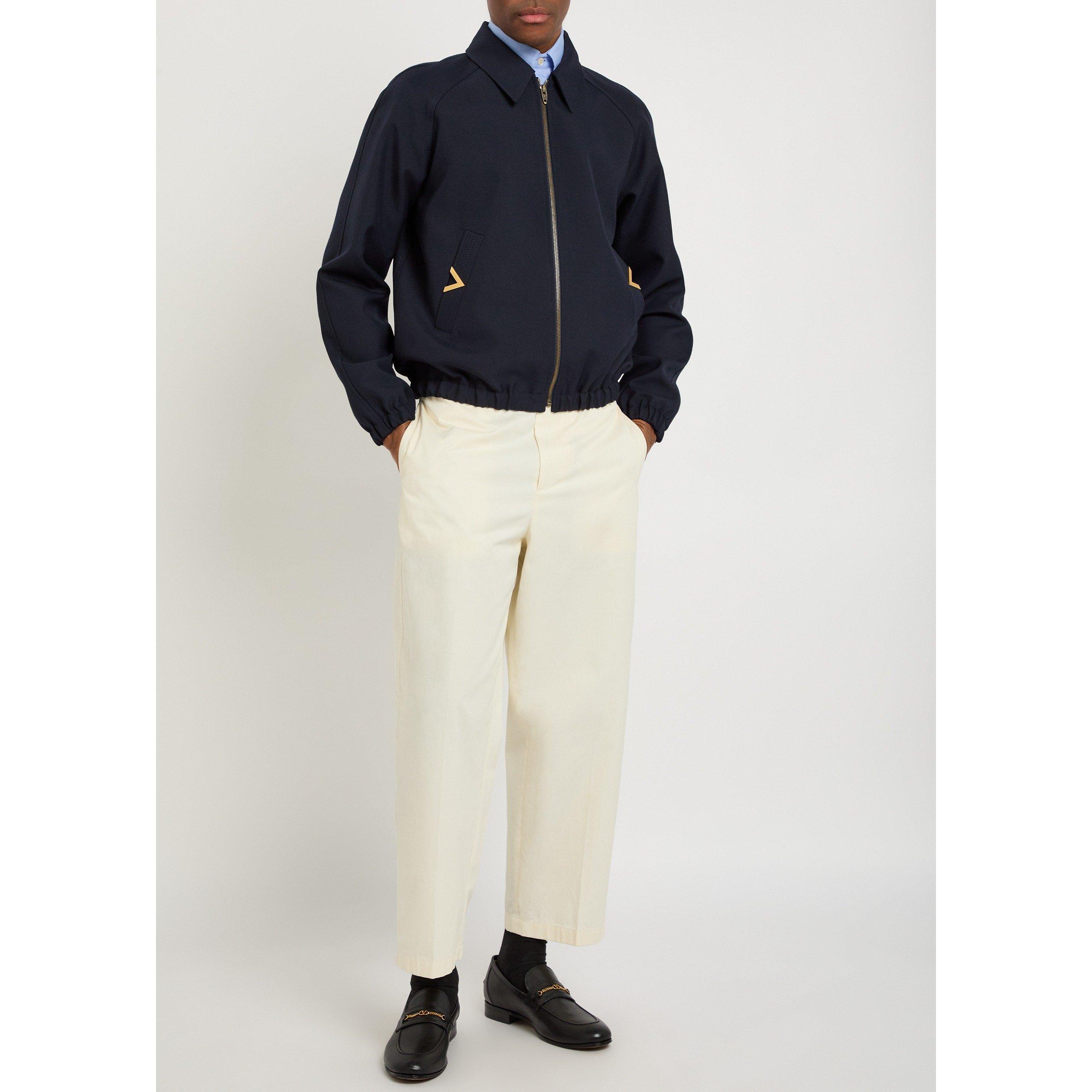NAVY - Valentino - VAL GIUBBINO DIAG WOOL JACKET - 5
