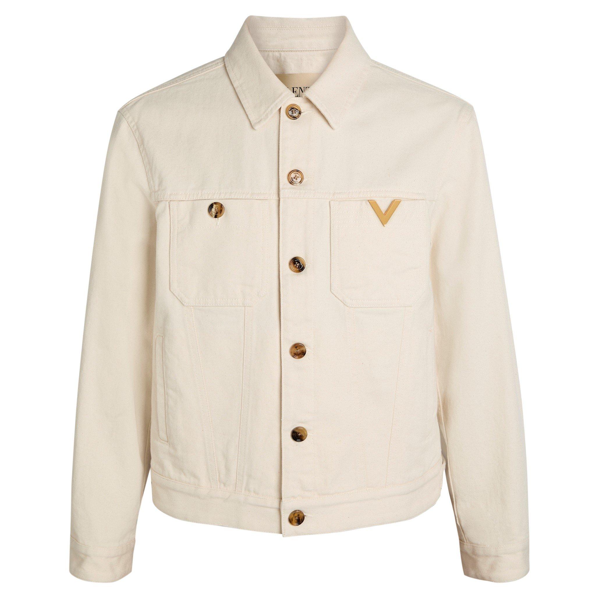 WHITE - Valentino - Men's Cotton Oversized-Fit Denim Jacket - 1