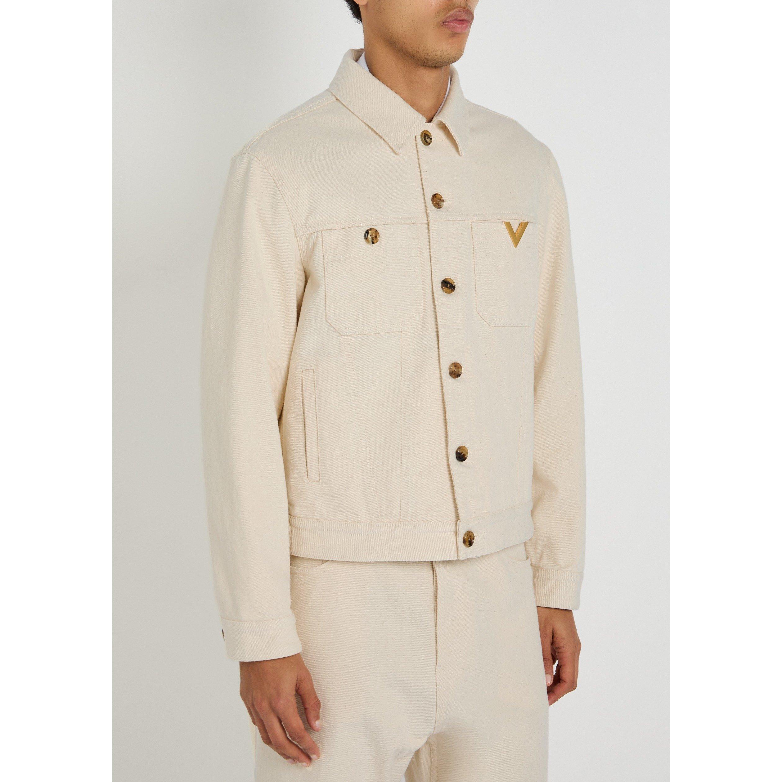 WHITE - Valentino - Men's Cotton Oversized-Fit Denim Jacket - 2