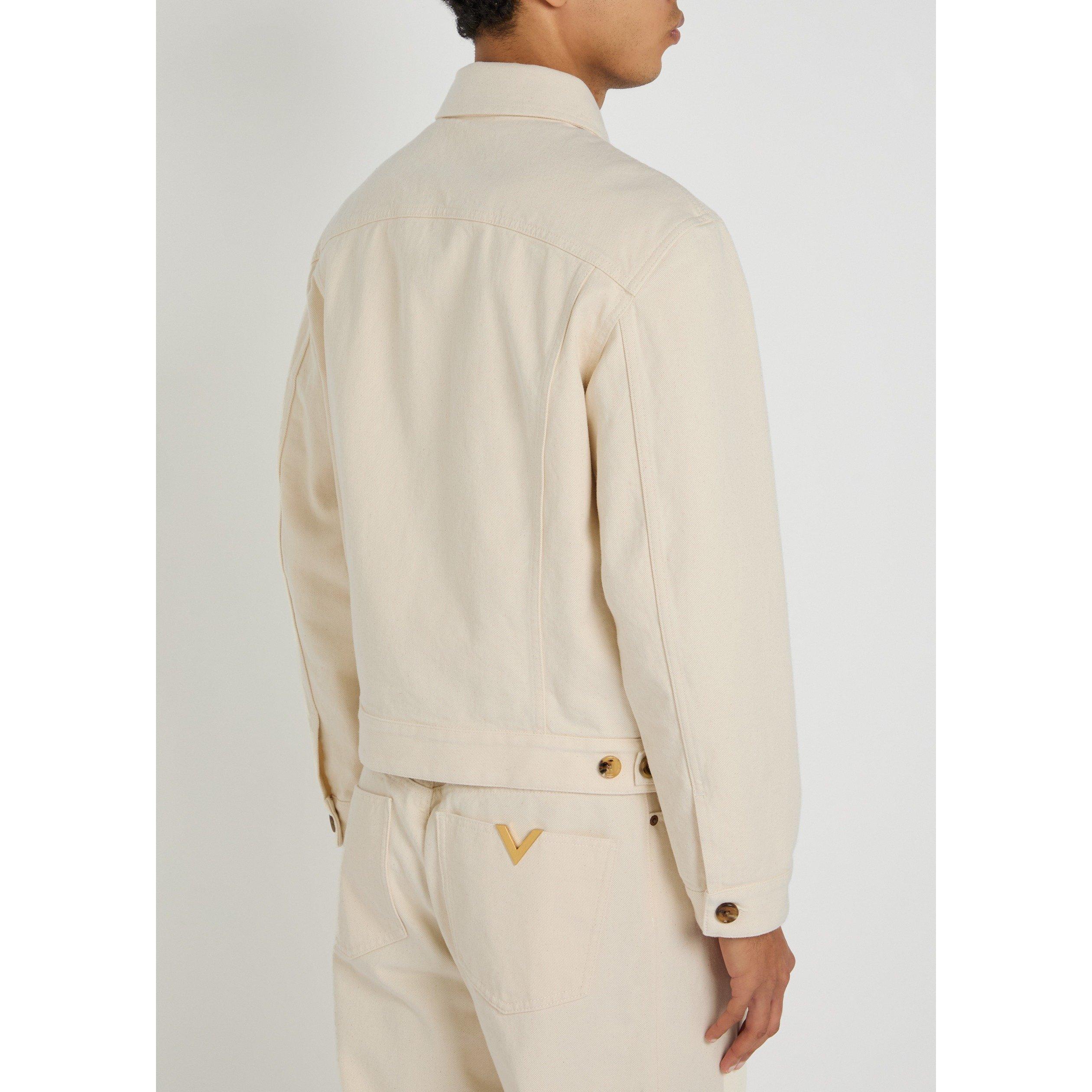 WHITE - Valentino - Men's Cotton Oversized-Fit Denim Jacket - 3