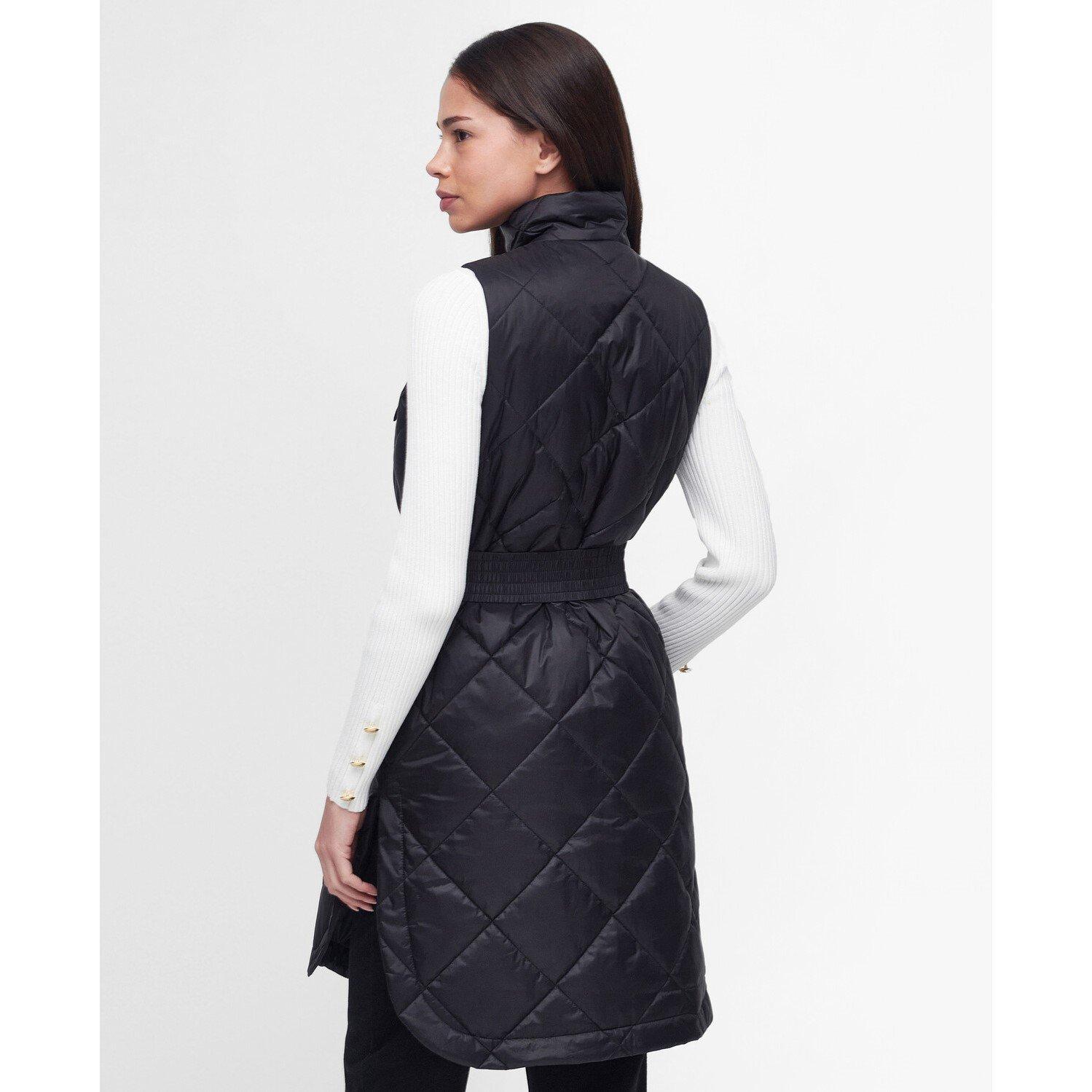Black - Barbour International - Women's Orbit Diamond Quilted Belted Gilet - 2