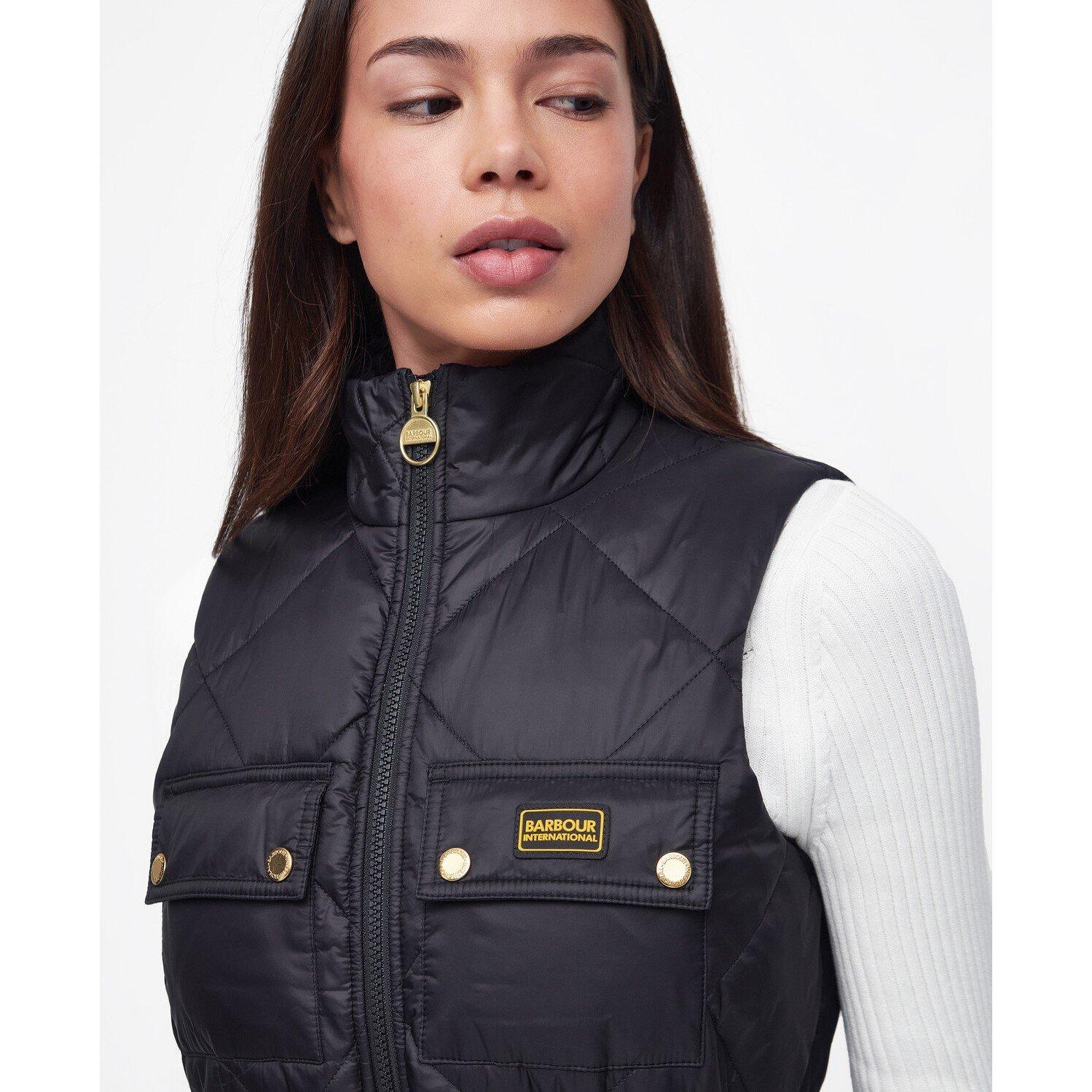 Black - Barbour International - Women's Orbit Diamond Quilted Belted Gilet - 4