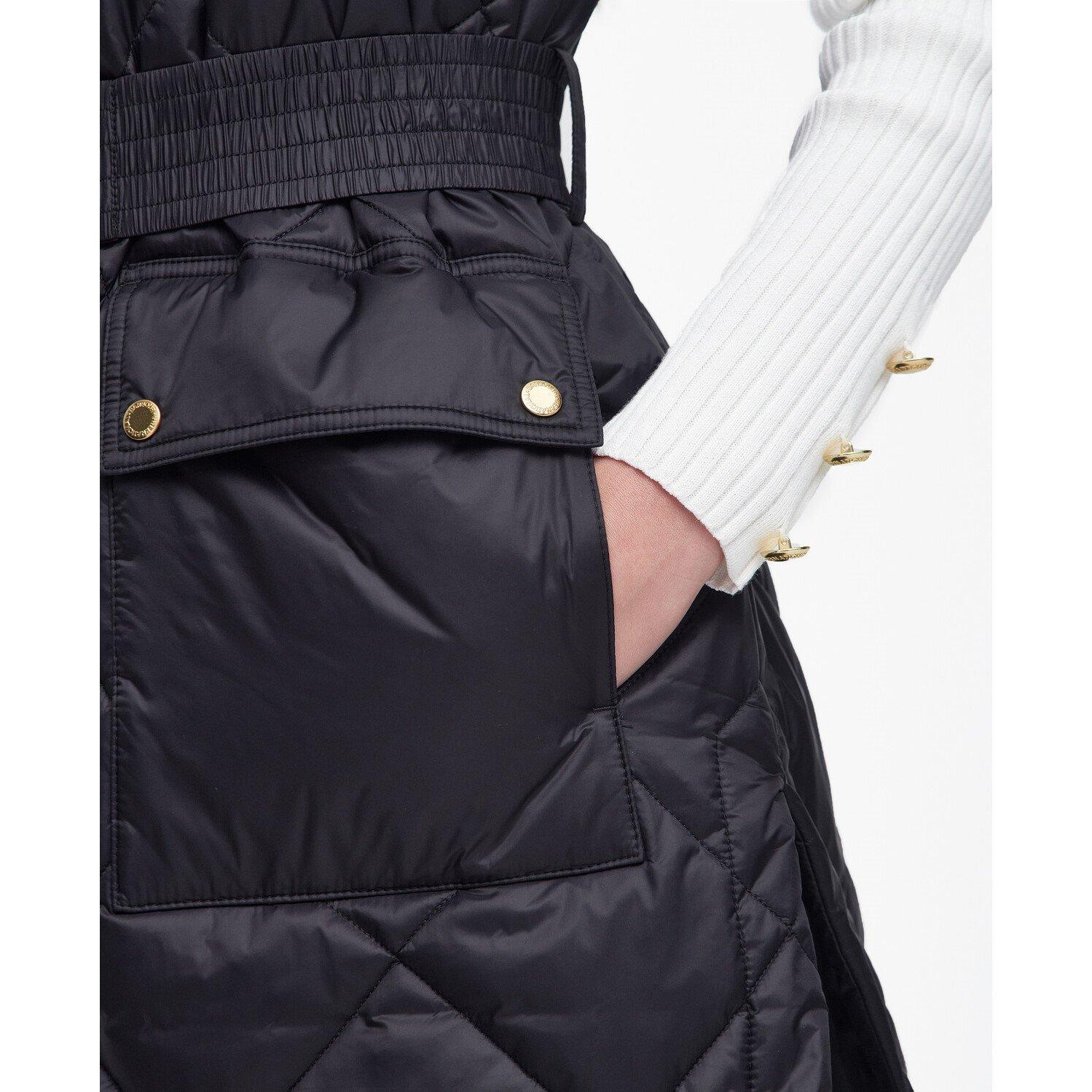 Black - Barbour International - Women's Orbit Diamond Quilted Belted Gilet - 5
