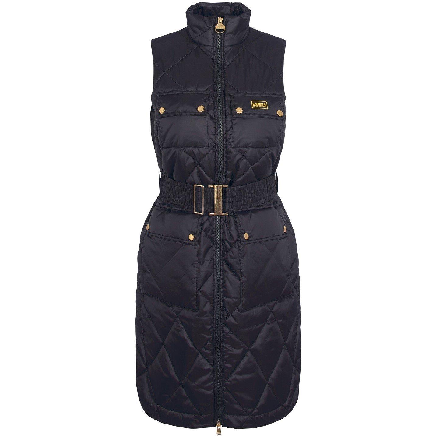 Black - Barbour International - Women's Orbit Diamond Quilted Belted Gilet - 6