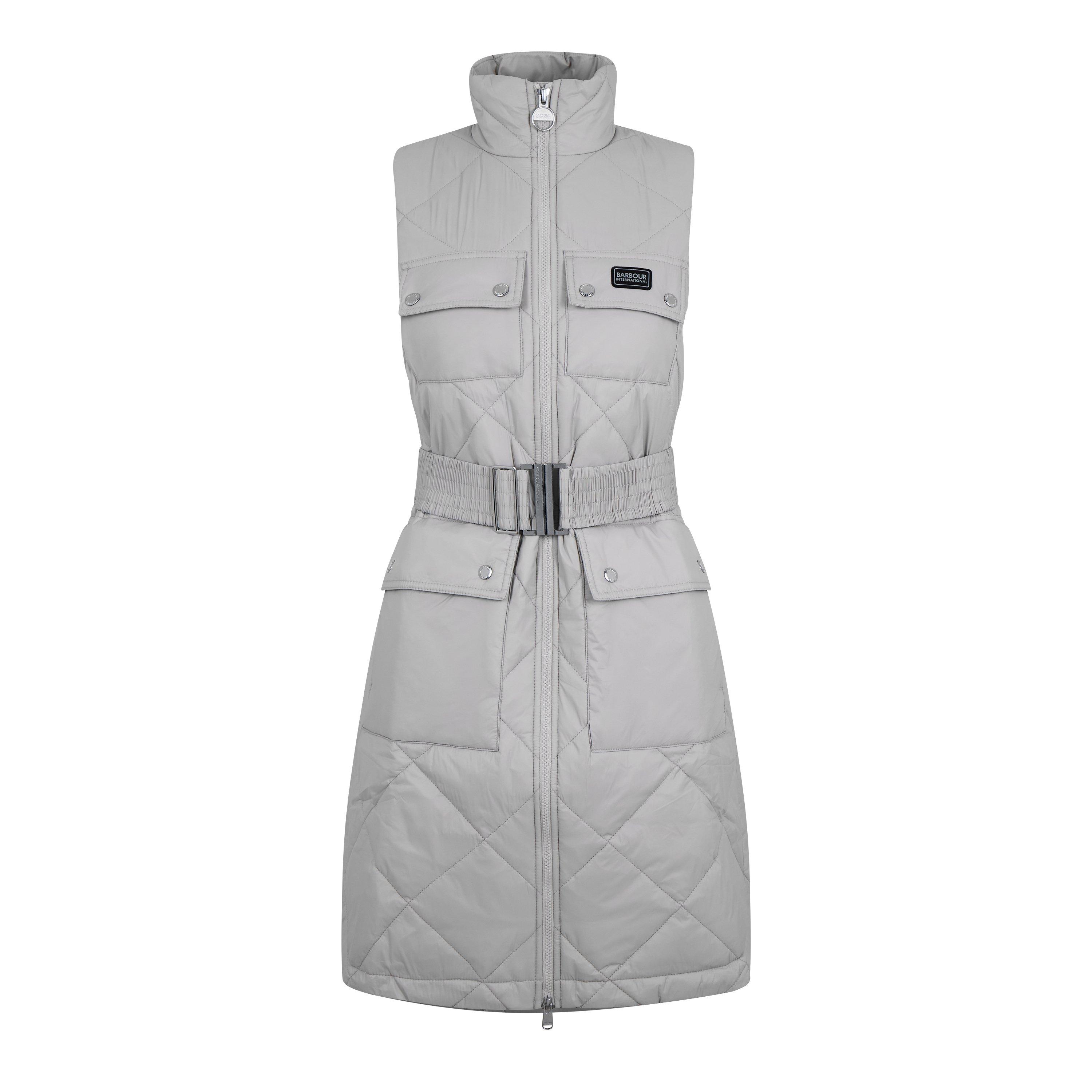 Silver Cloud - Barbour International - Women's Orbit Diamond Quilted Belted Gilet - 5