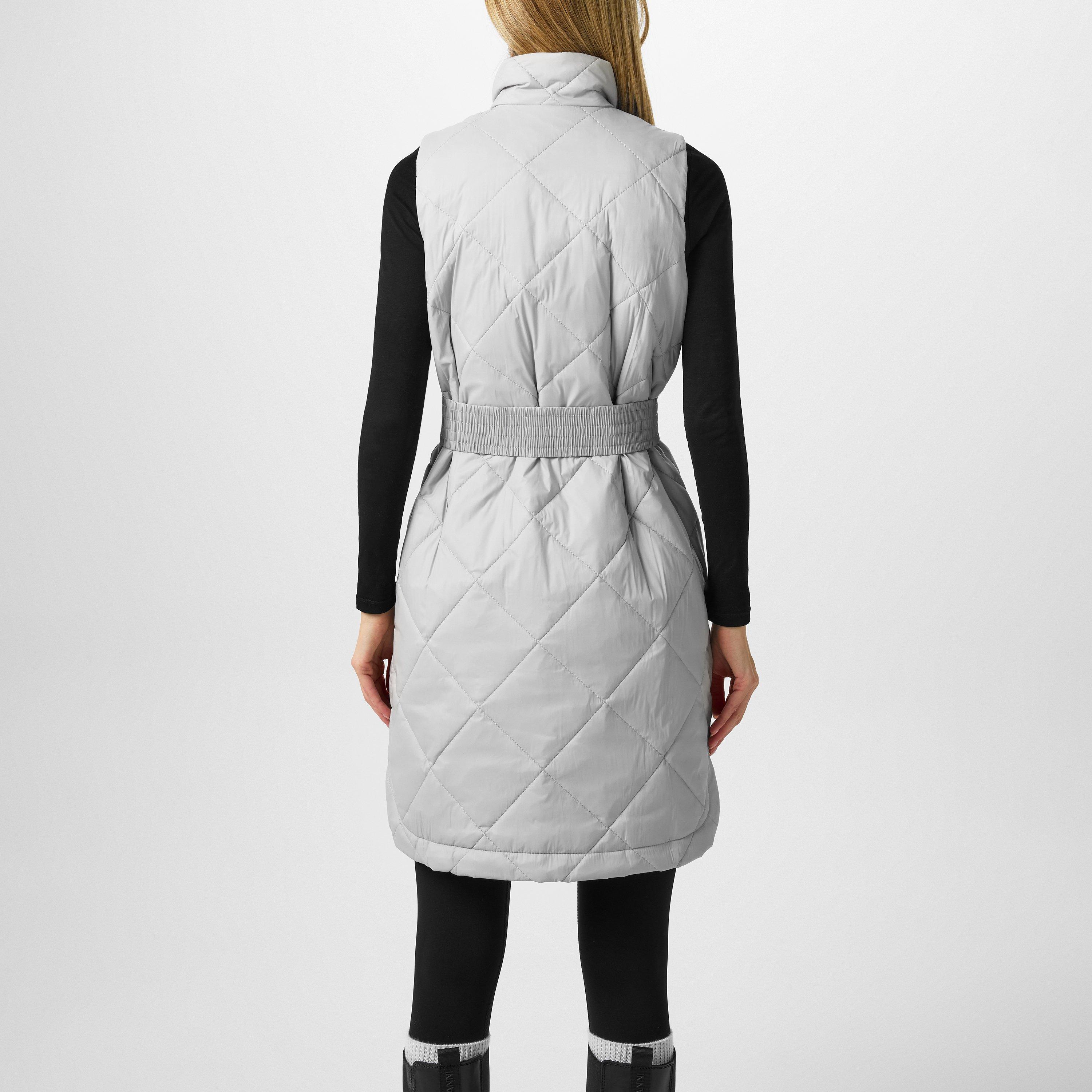 Silver Cloud - Barbour International - Women's Orbit Diamond Quilted Belted Gilet - 3