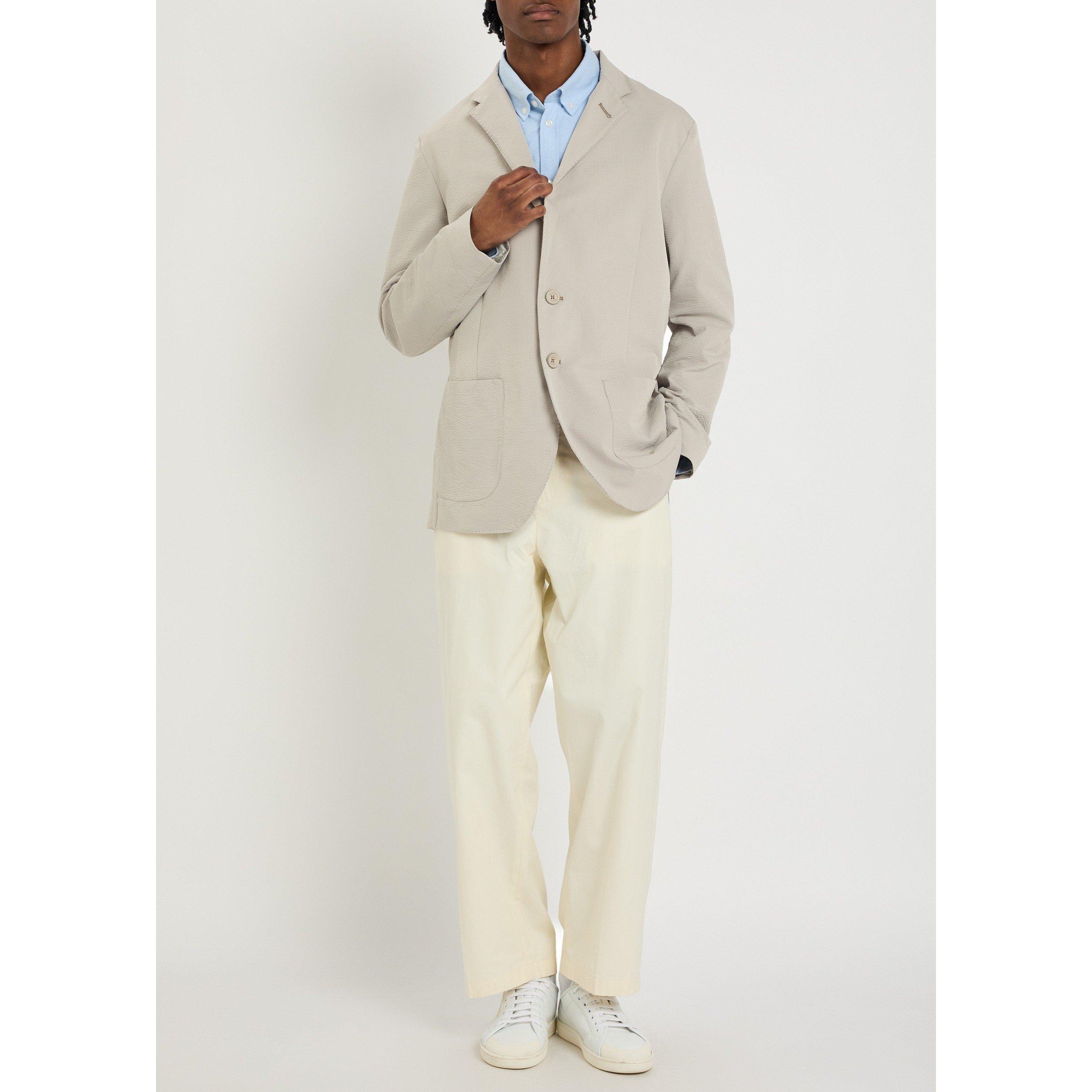 GREY - Herno - Men's Seersucker Blazer - 5