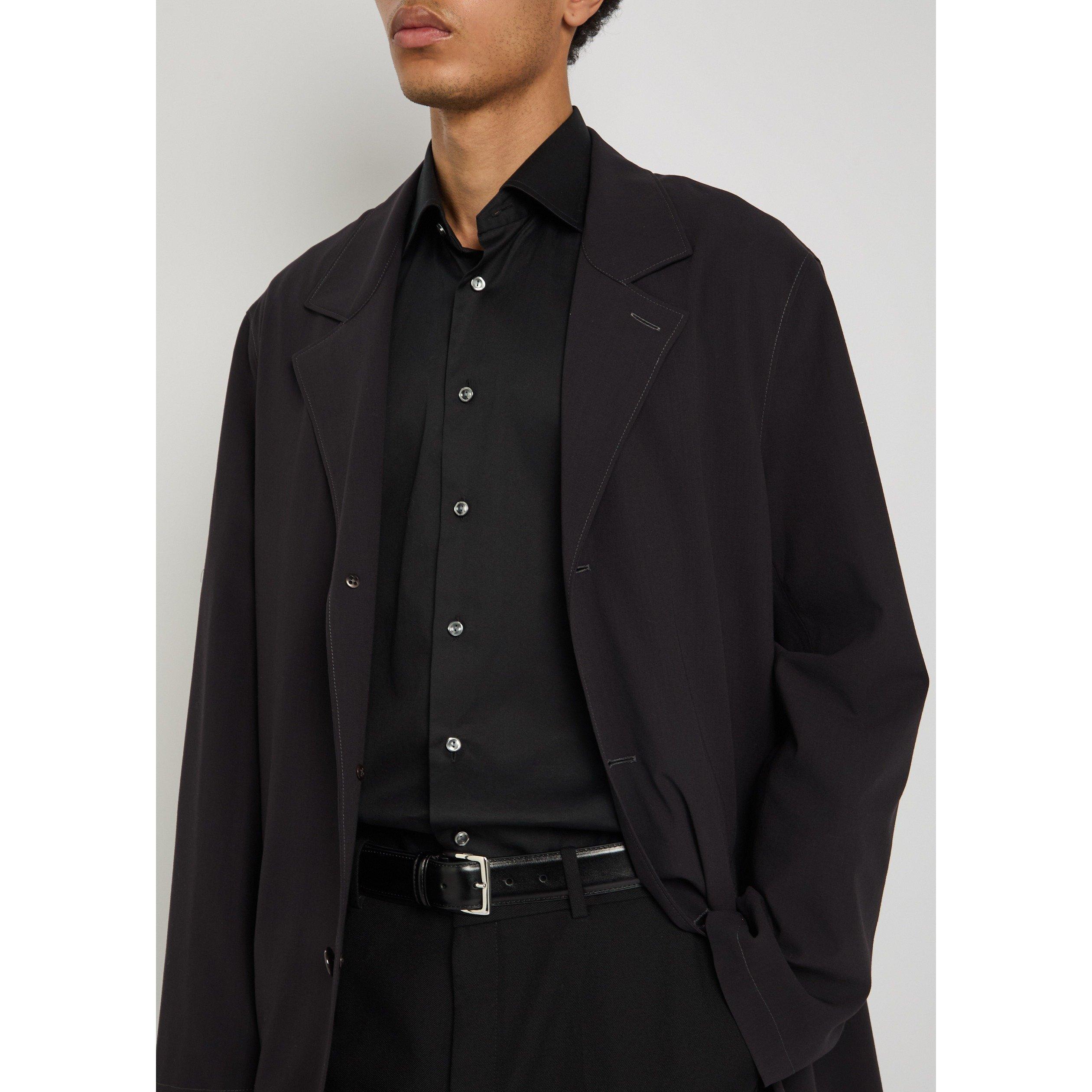 BLACK - Lemaire - Men's Soft Suit Wool Overcoat - 4