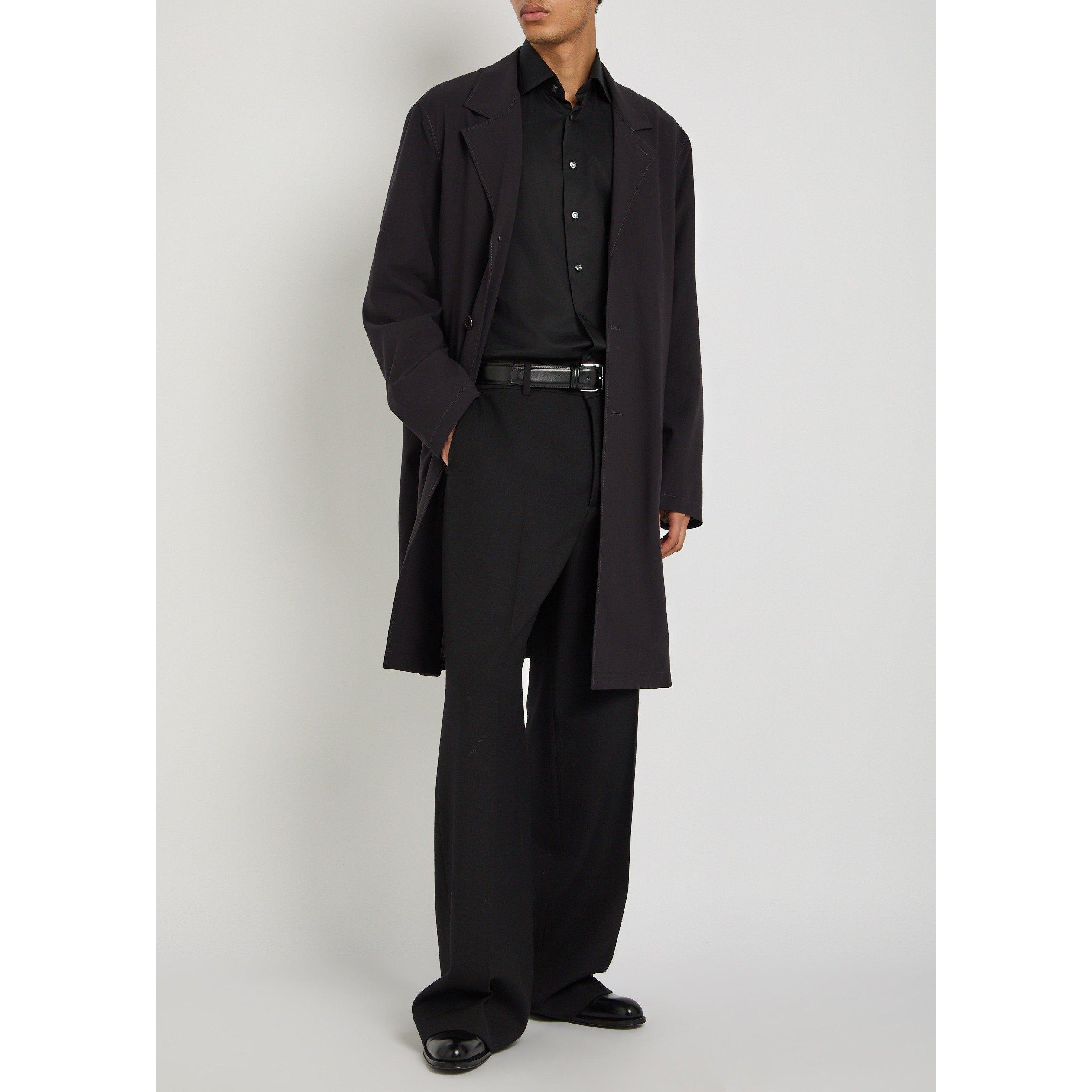 BLACK - Lemaire - Men's Soft Suit Wool Overcoat - 5