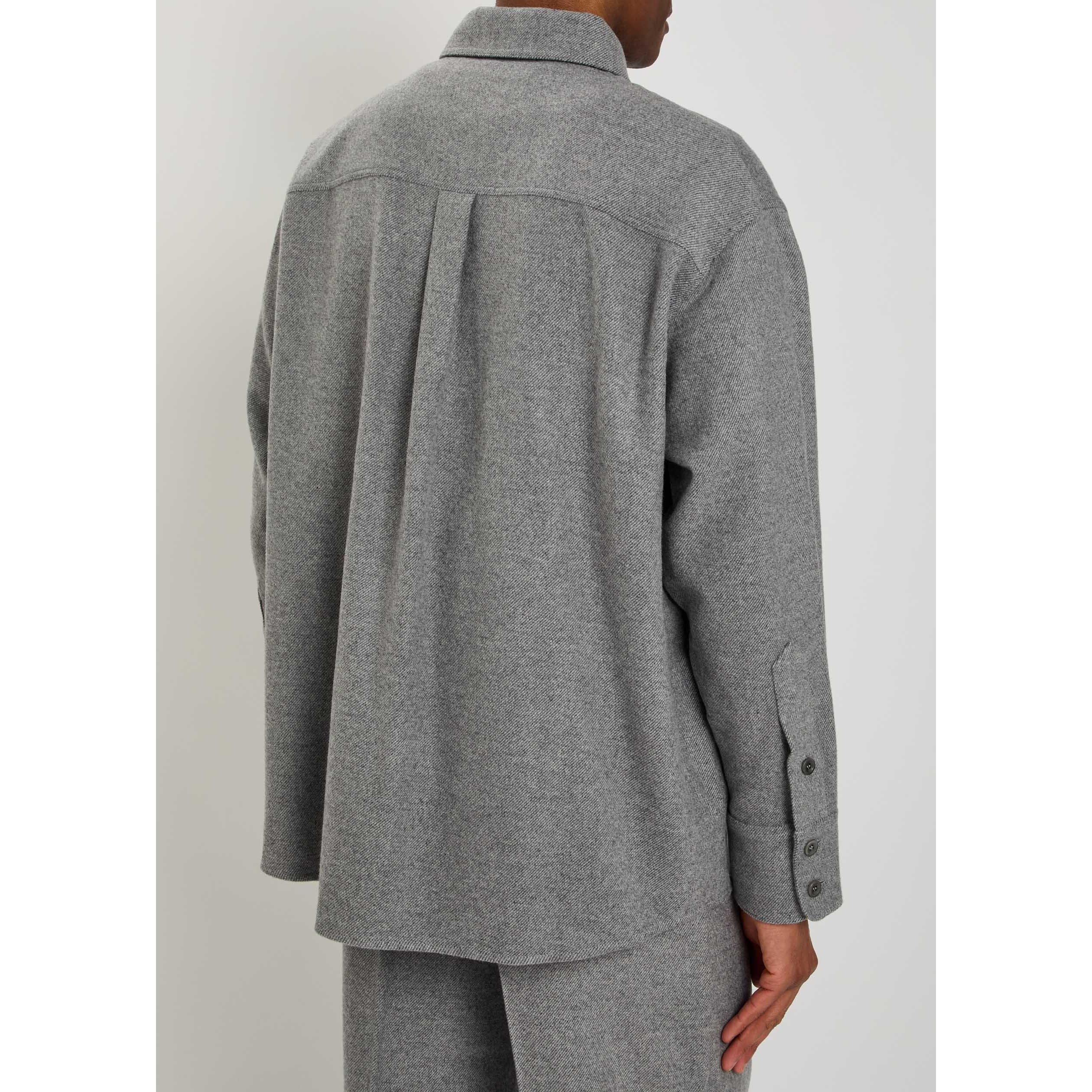 GREY - The Elder Statesman - TES cashwool overshirt - 3