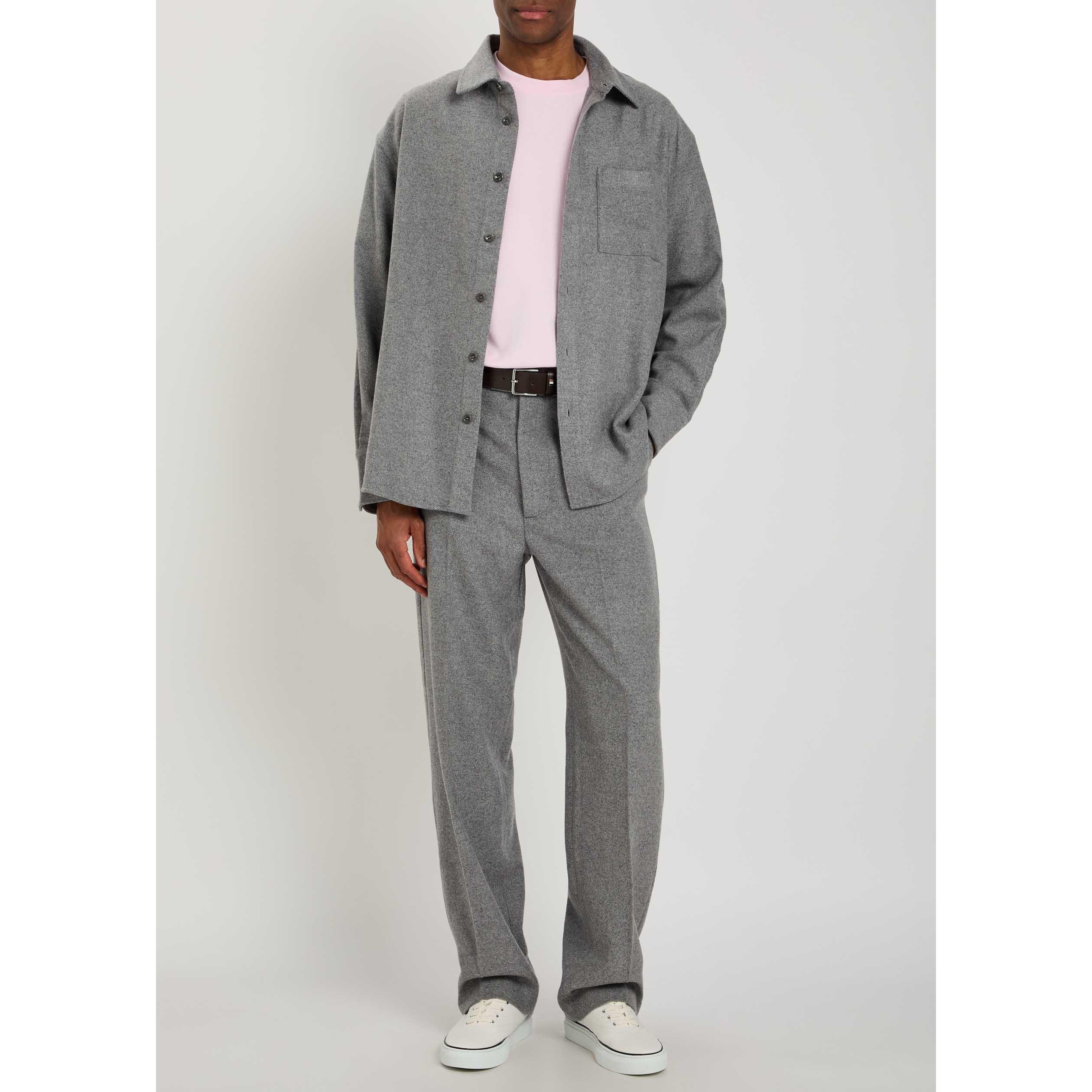 GREY - The Elder Statesman - TES cashwool overshirt - 5