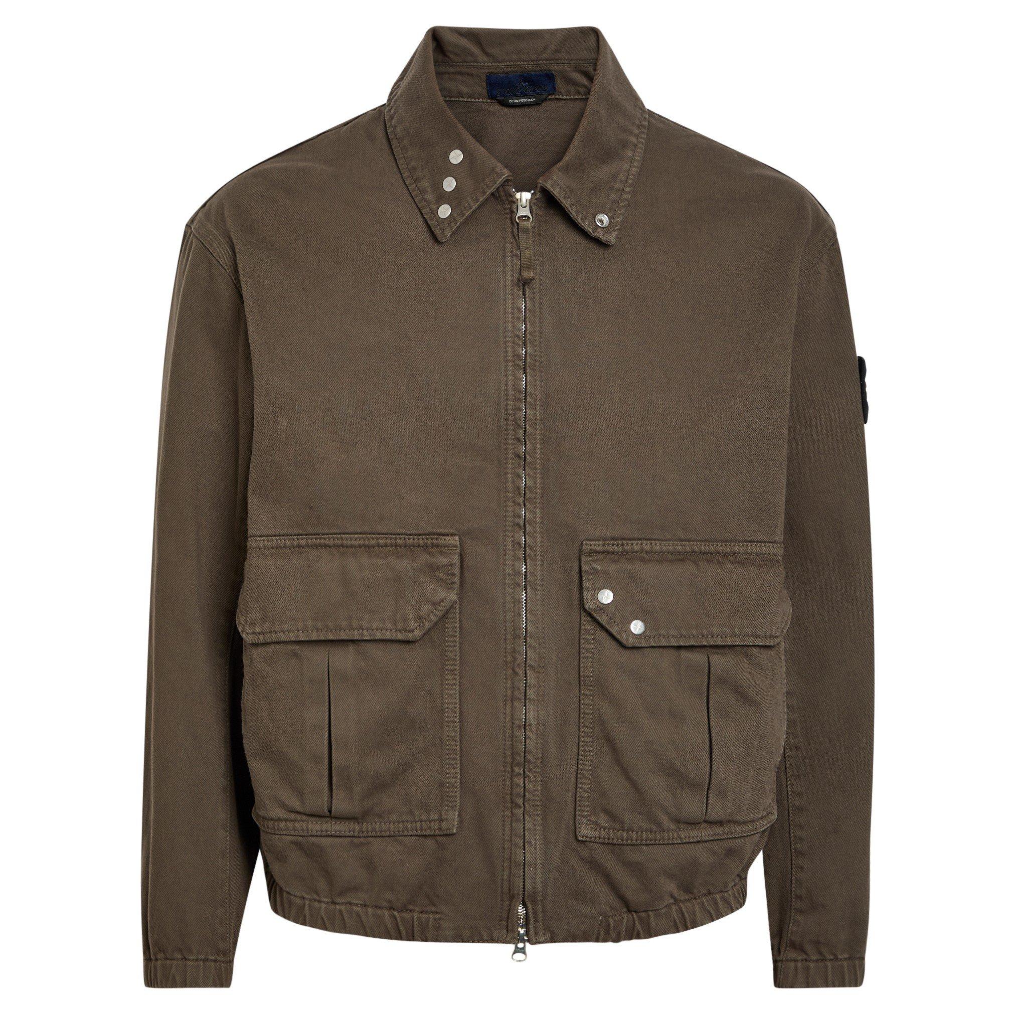 BURGUNDY - Stone Island - Men's Bomber Denim Jacket - 1