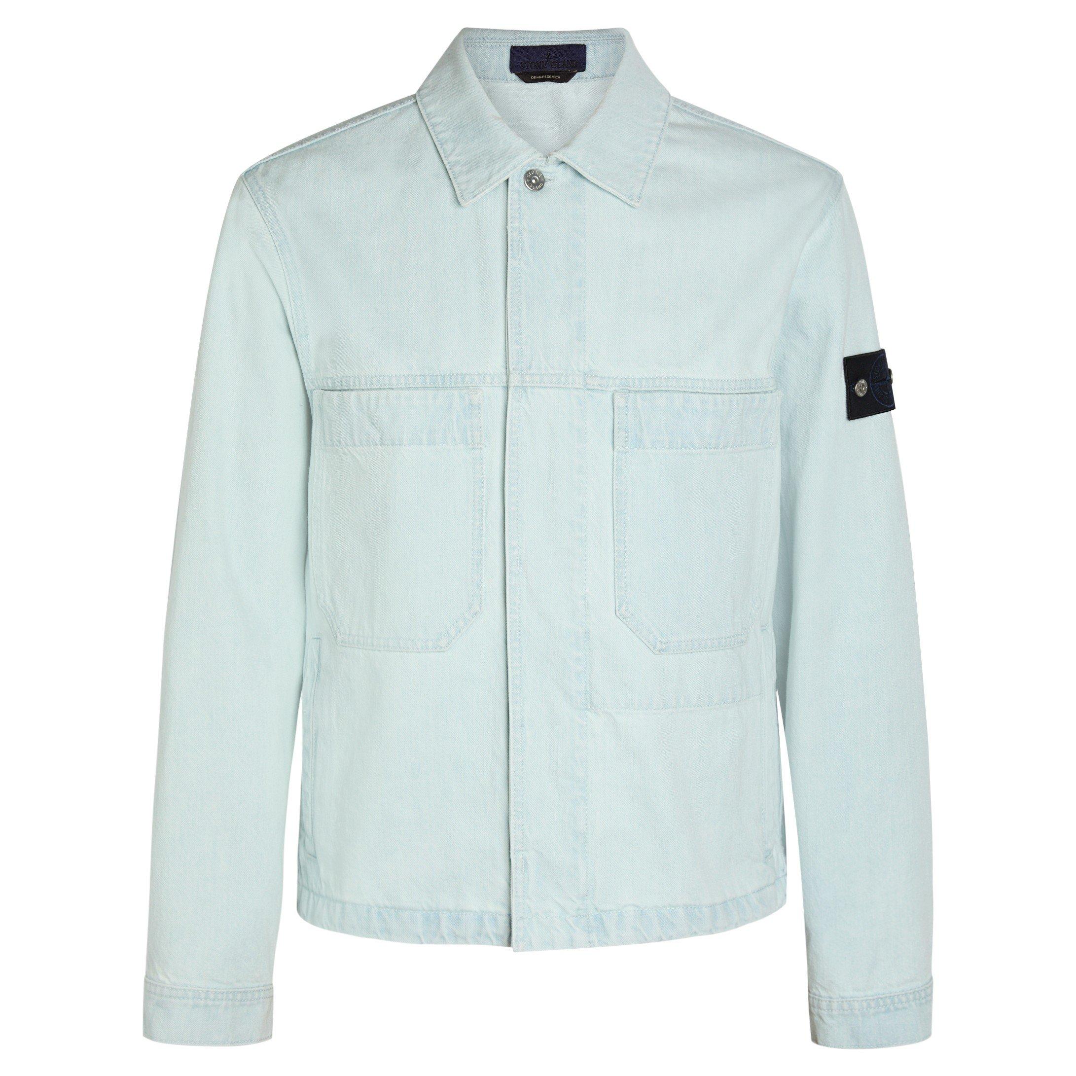 BLUE - Stone Island - Men's Bleach Denim Jacket - 1