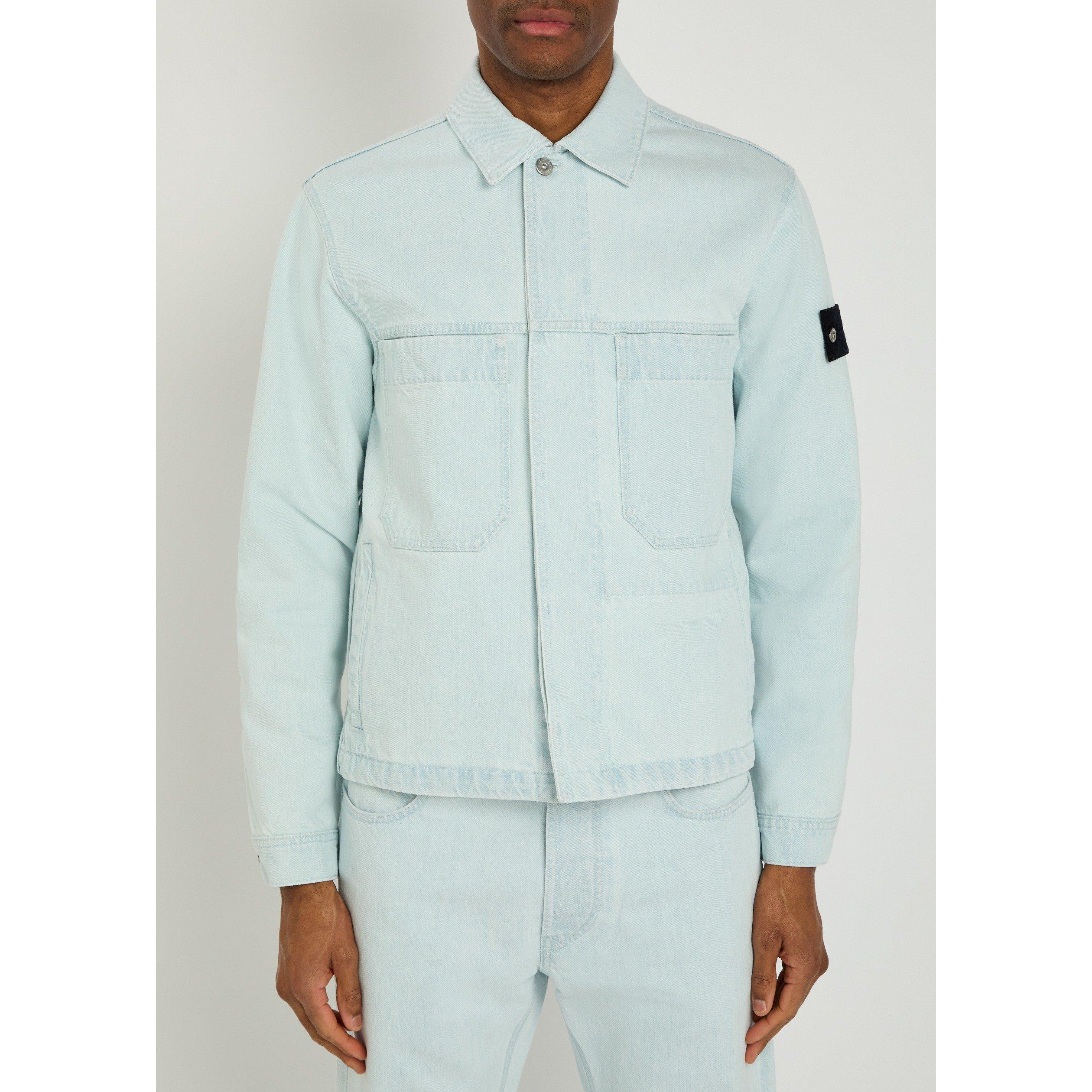 BLUE - Stone Island - Men's Bleach Denim Jacket - 2