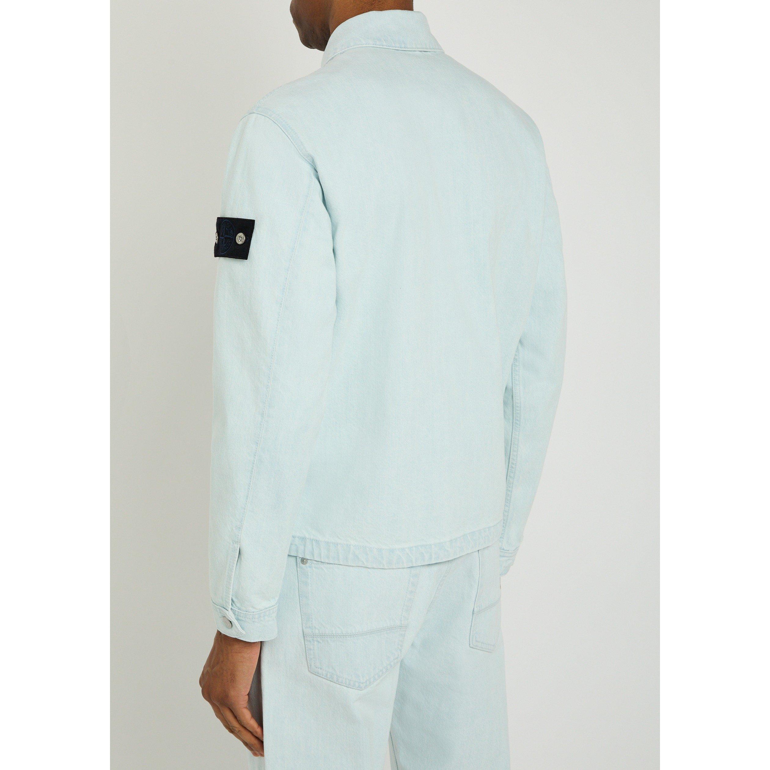 BLUE - Stone Island - Men's Bleach Denim Jacket - 3