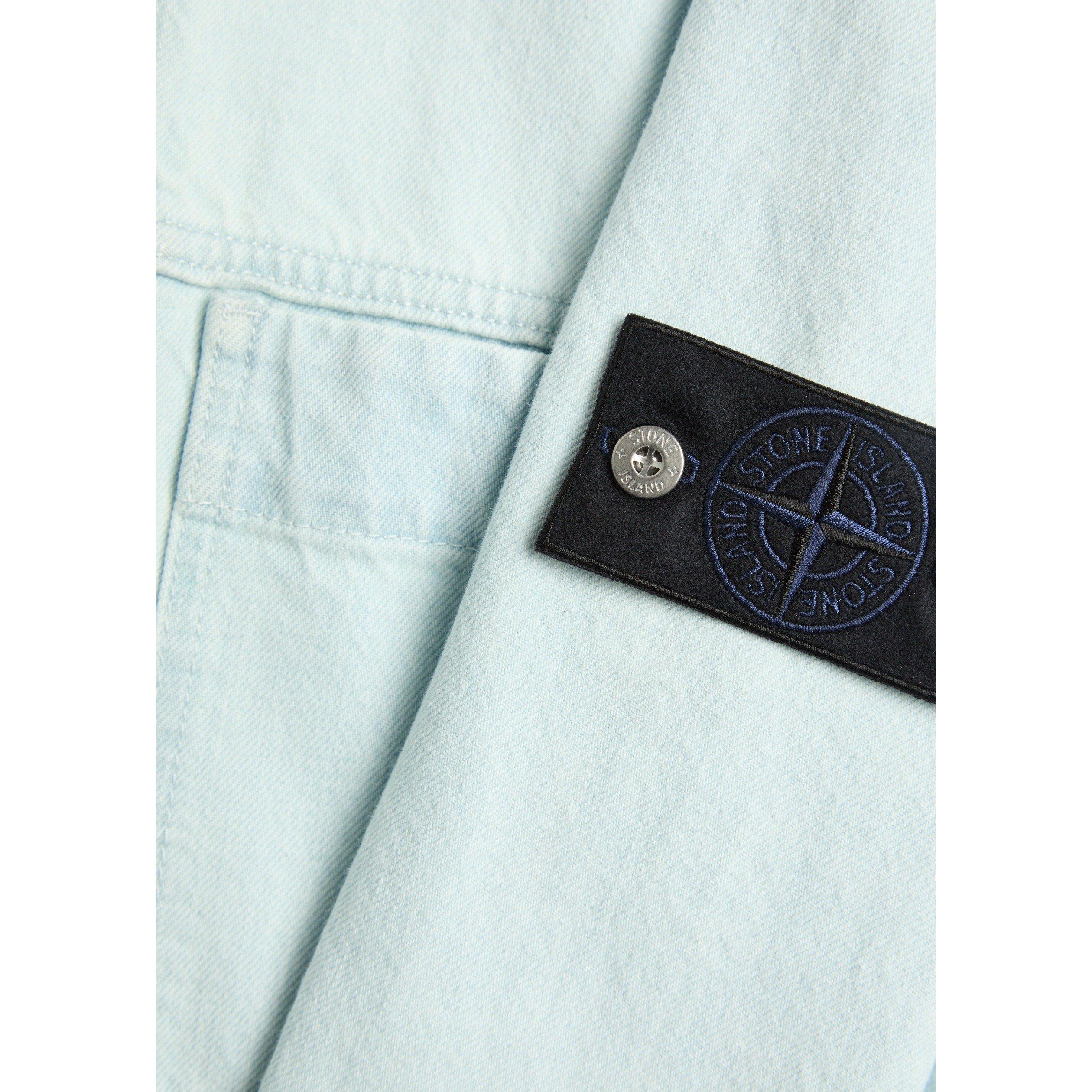BLUE - Stone Island - Men's Bleach Denim Jacket - 4