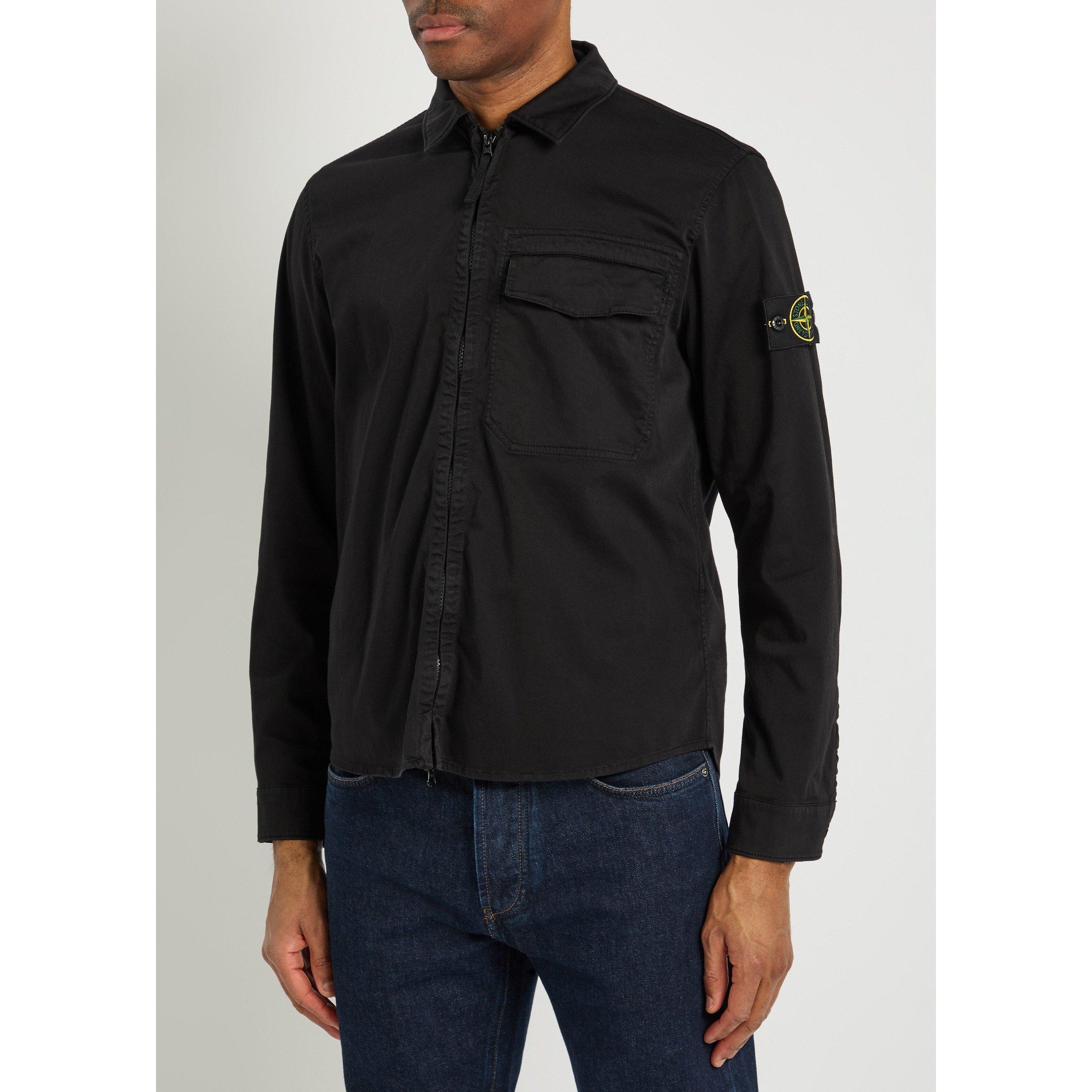 BLACK - Stone Island - SI CLASSIC COTTON OVERSHIRT - 2