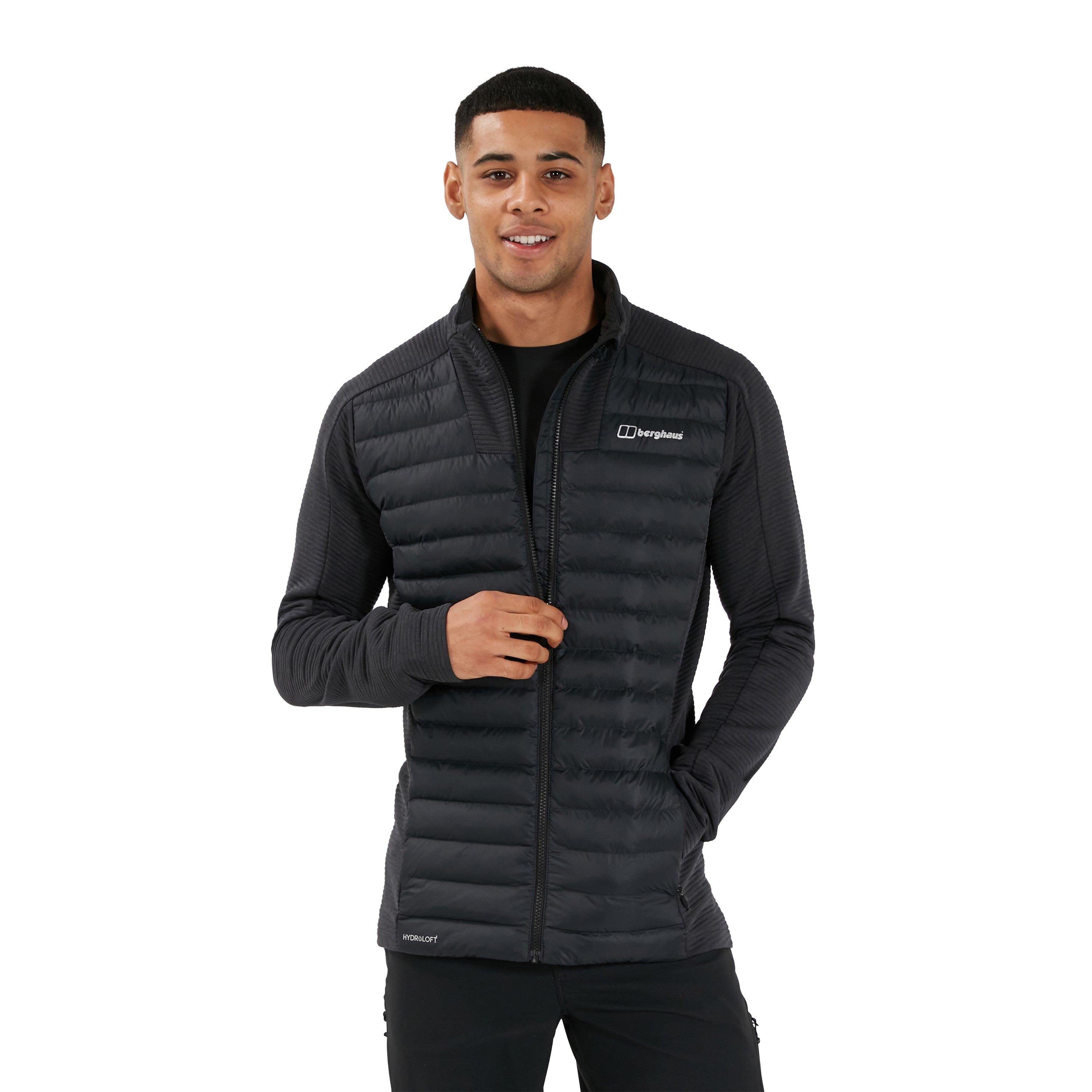 Jet Black - Berghaus - Men's Hottar Hybrid Windproof DWR Funnel Neck Short Puffer Jacket - 3