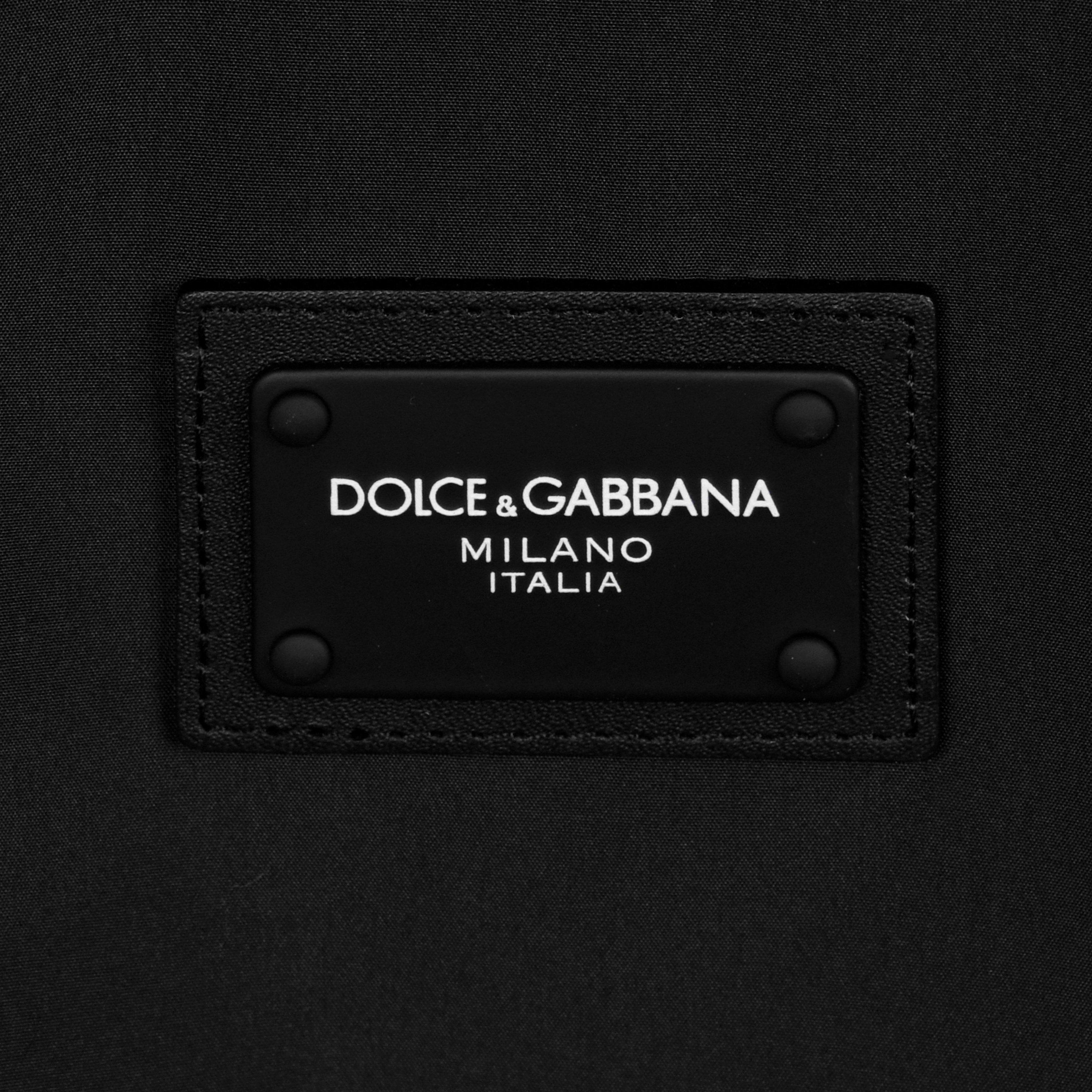 Black N0000 - Dolce and Gabbana - Men's Rubber Plate Water Resistant Hooded Long Sleeve Rain Anorak - 3