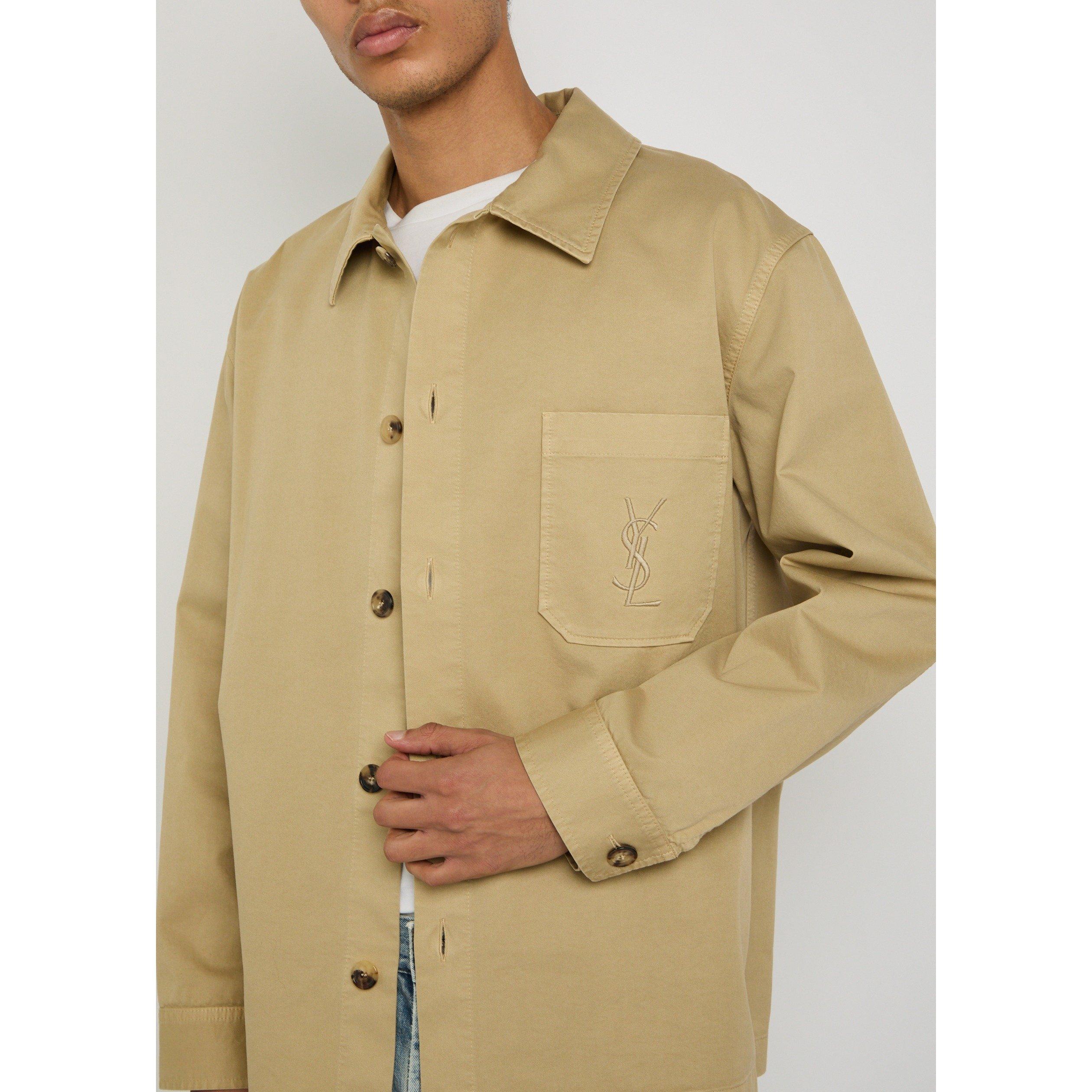 BEIGE - Saint Laurent - Men's Downtown Cotton Relaxed-Fit Overshirt - 4